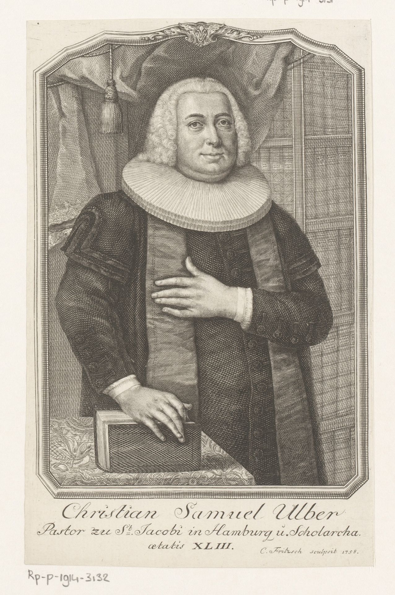 Portret van Christian Samuel Ulber op 43-jarige leeftijd by Christian Fritzsch