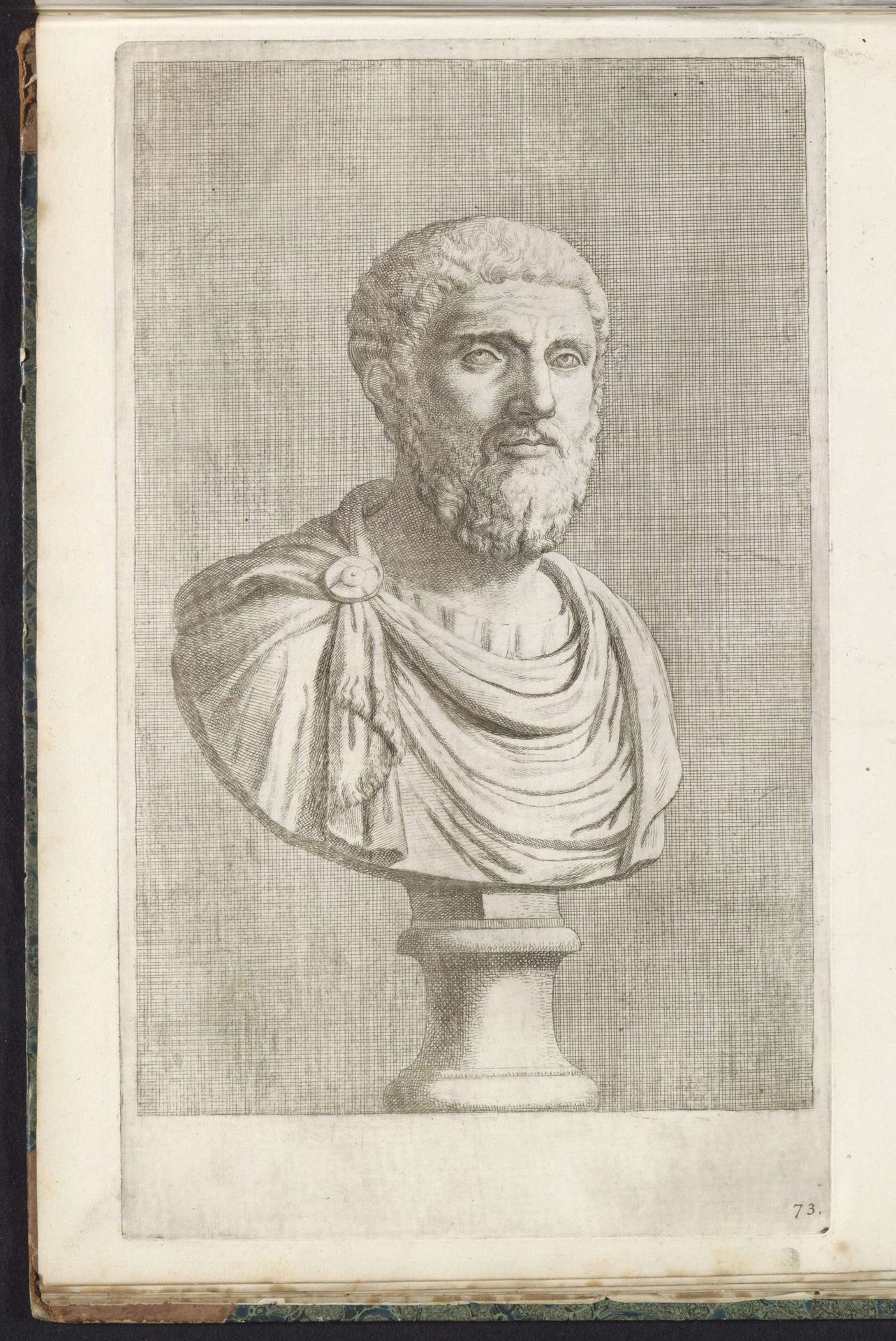 Buste van een bebaarde man in toga, naar rechts by Hubert Quellinus