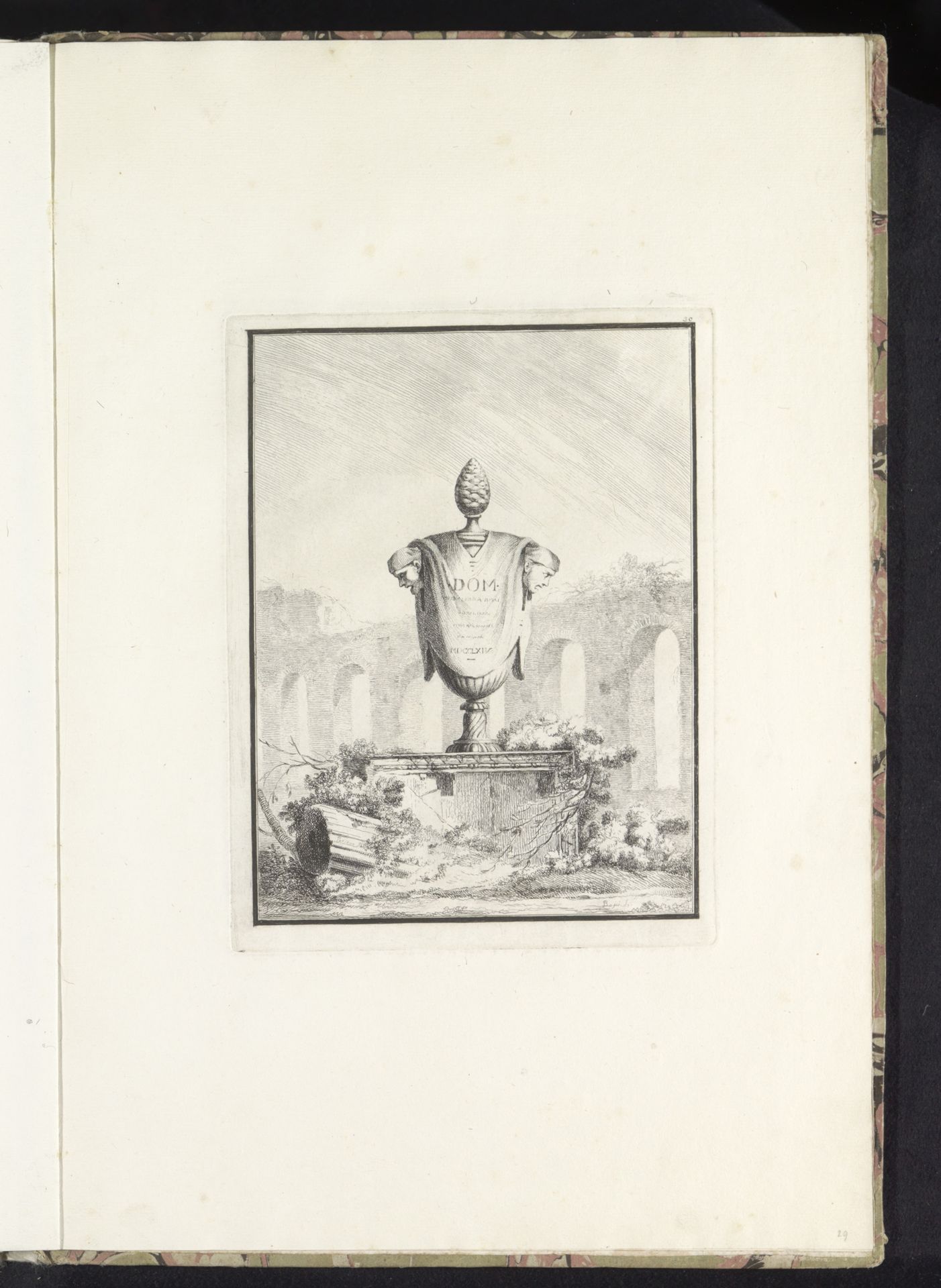 Vaas in een landschap met een aquaduct by Benigno Bossi