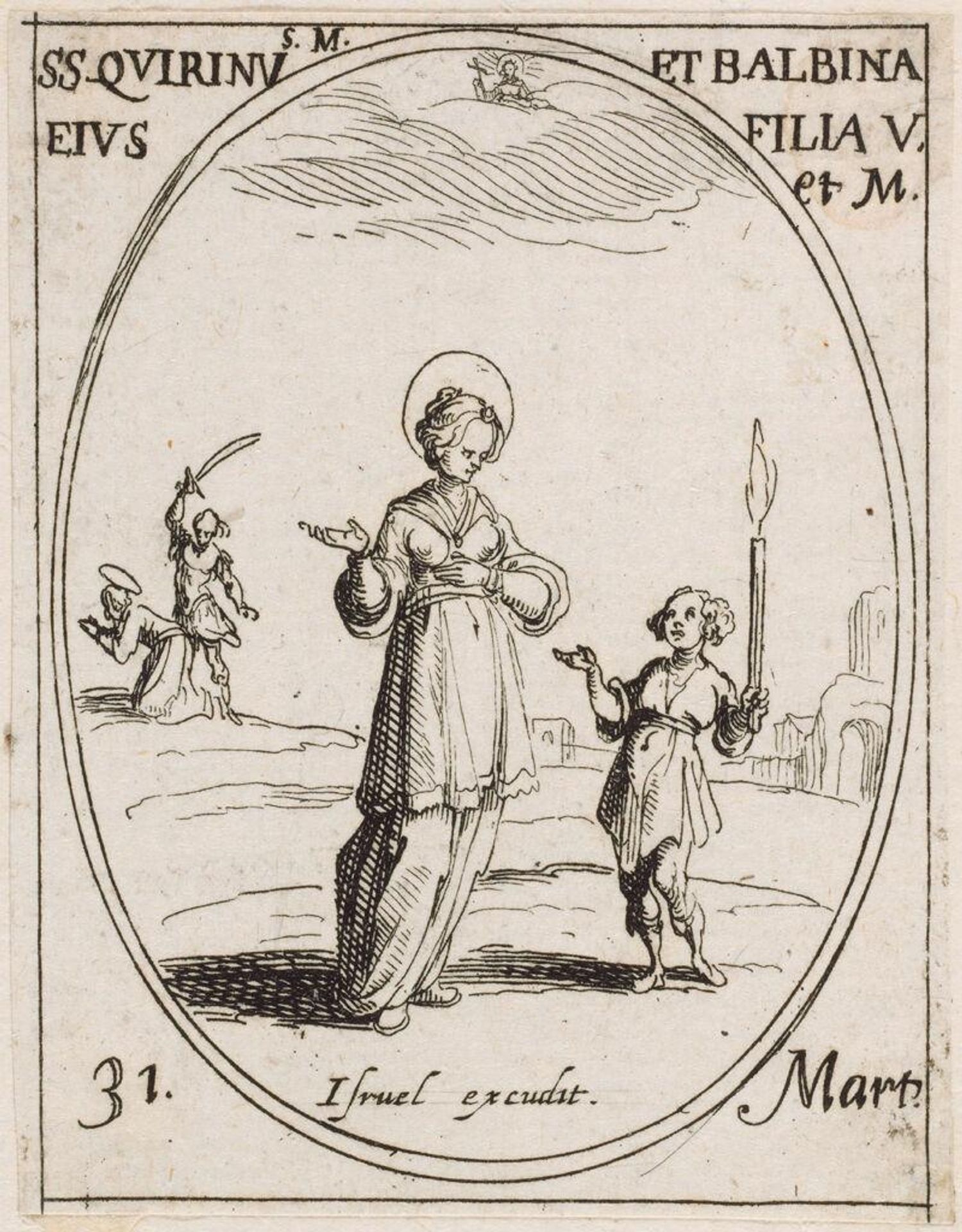 Saints Quirin and Balbina by Jacques Callot