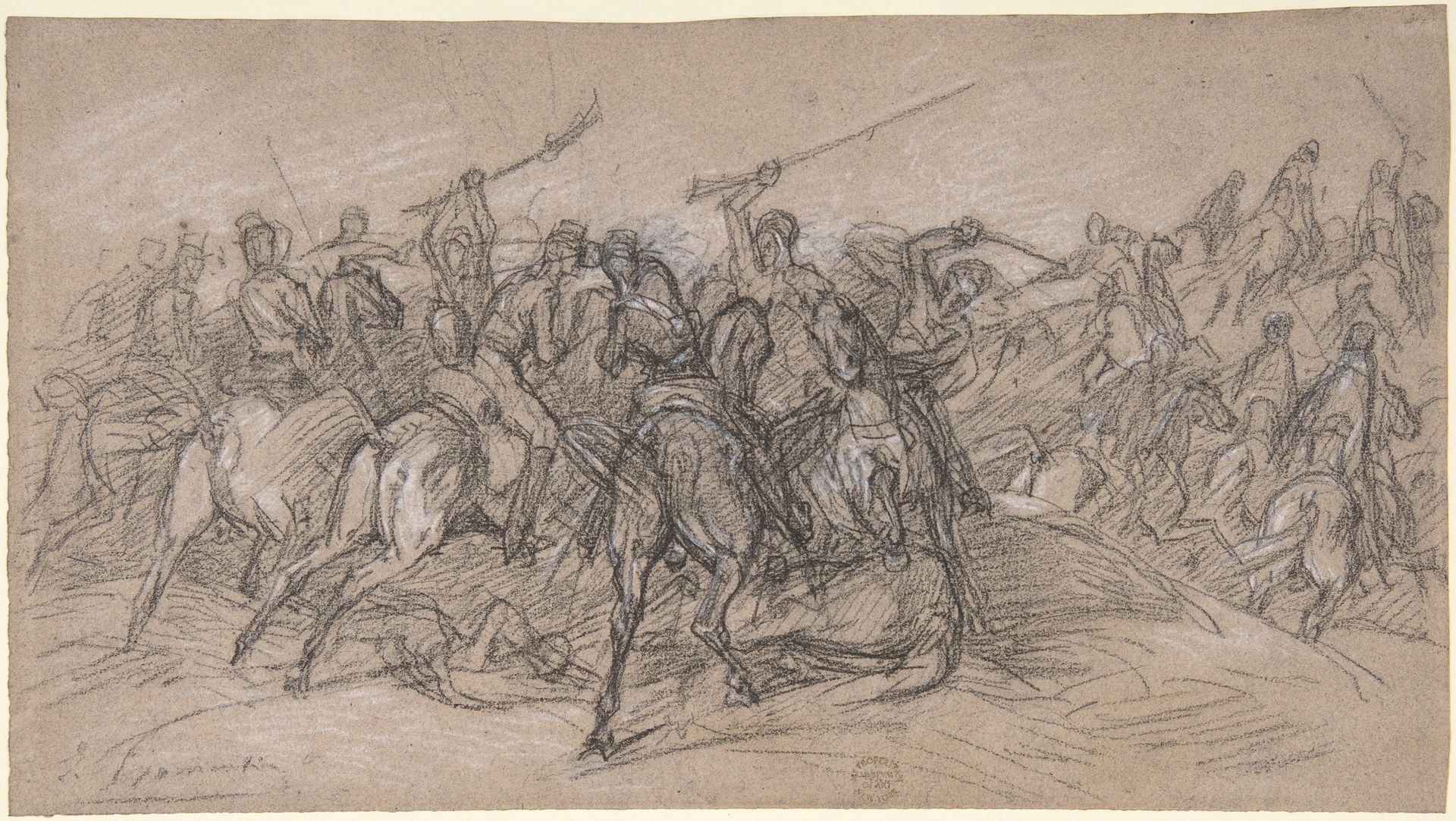 Arab Skirmish by Eugène Fromentin