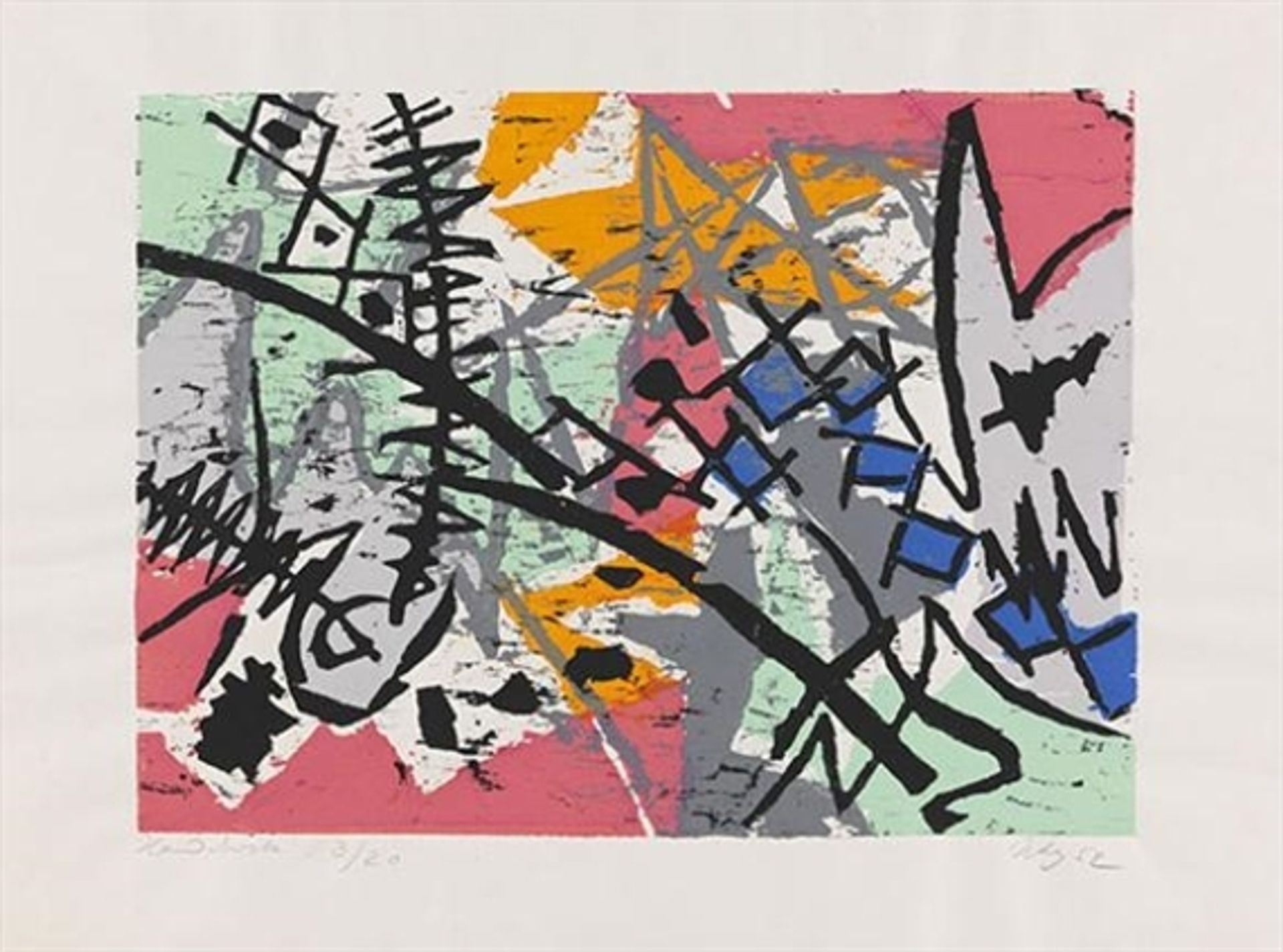 Farbholzschnitt 1952-4 by Ernst Wilhelm Nay