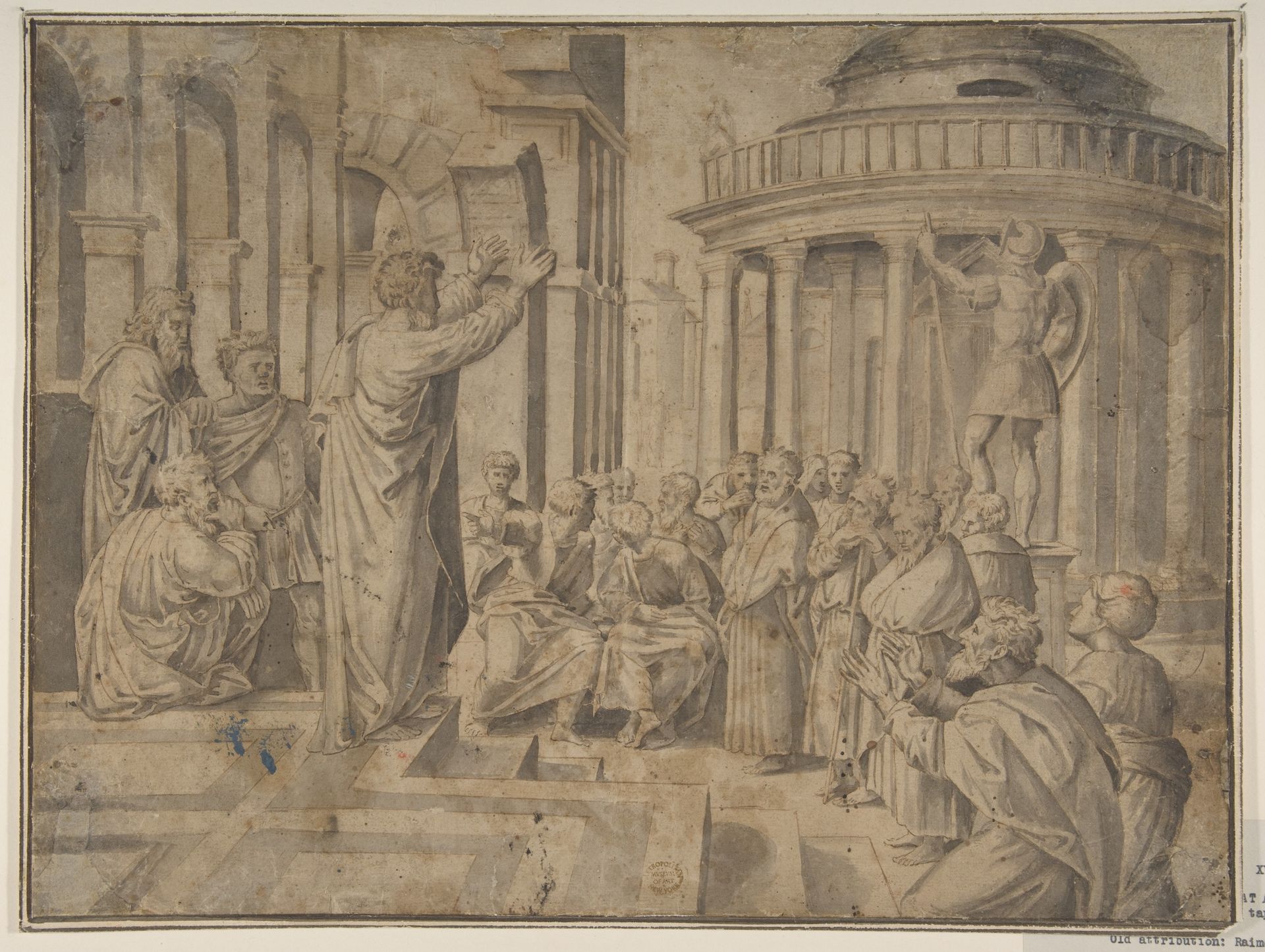 St. Paul preaching at Athens (Copy of Raphael's tapestry, reversed) by Raphael