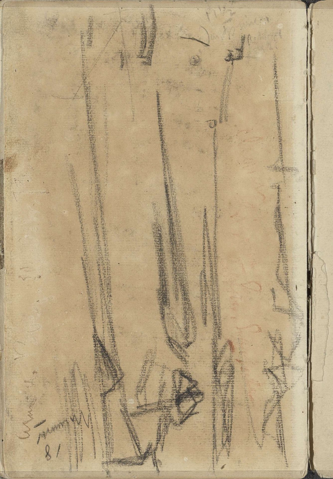 Studie, mogelijk een architectuurstudie of een landschap by George Hendrik Breitner