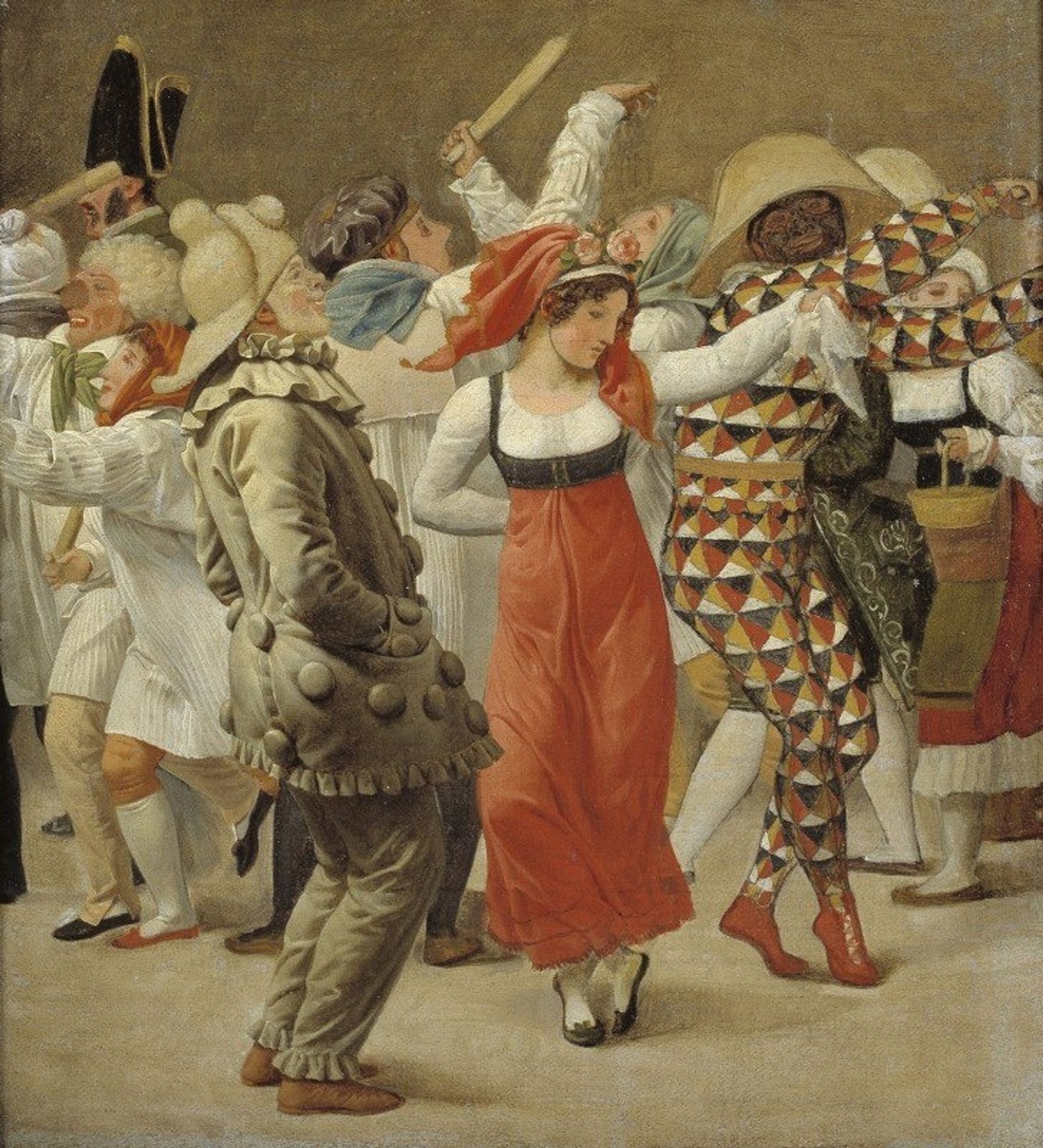 The Carnival in Rome. Fragment by Christoffer Wilhelm Eckersberg