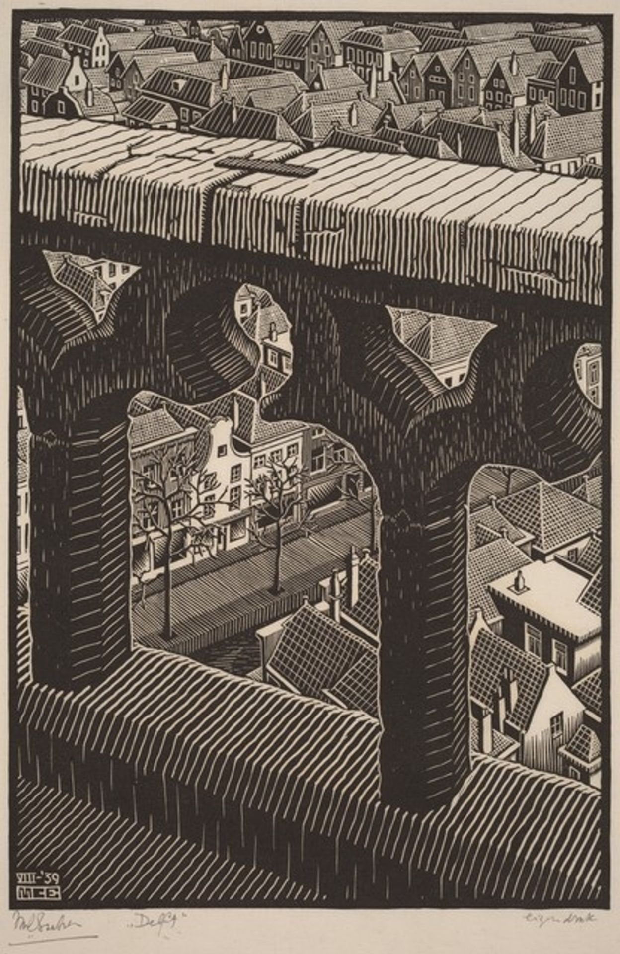 Oude Kerk by M.C. Escher