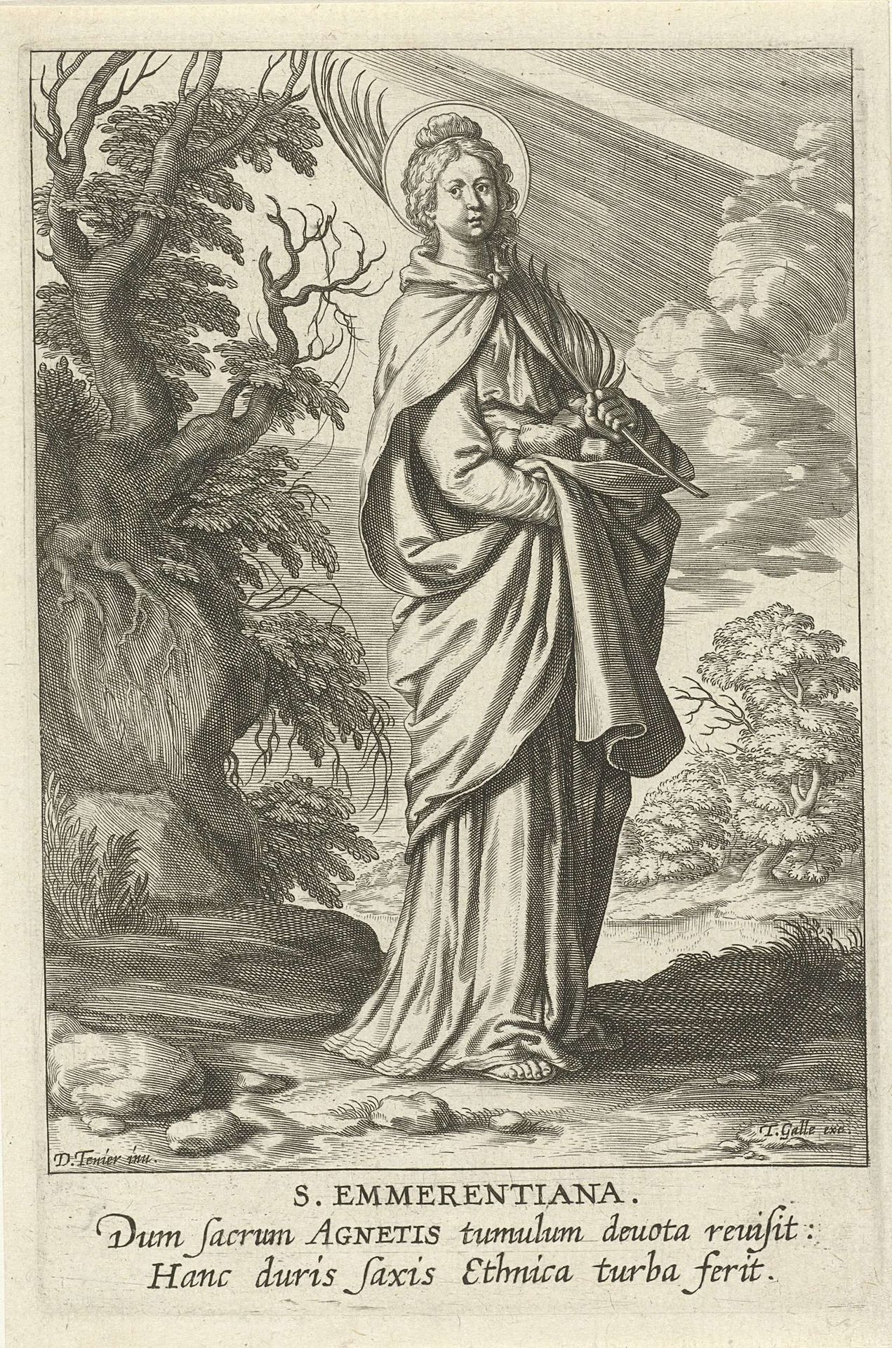 Heilige Emerentiana van Rome by Theodoor Galle