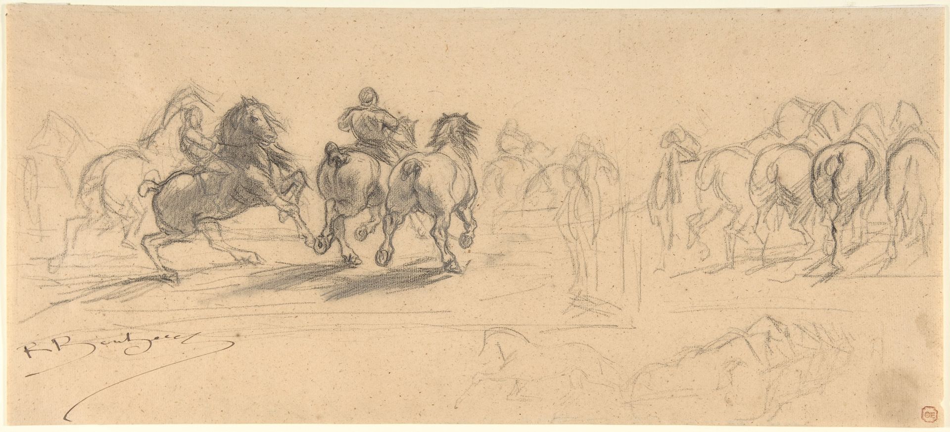 Sheet of Studies for "The Horse Fair" by Rosa Bonheur