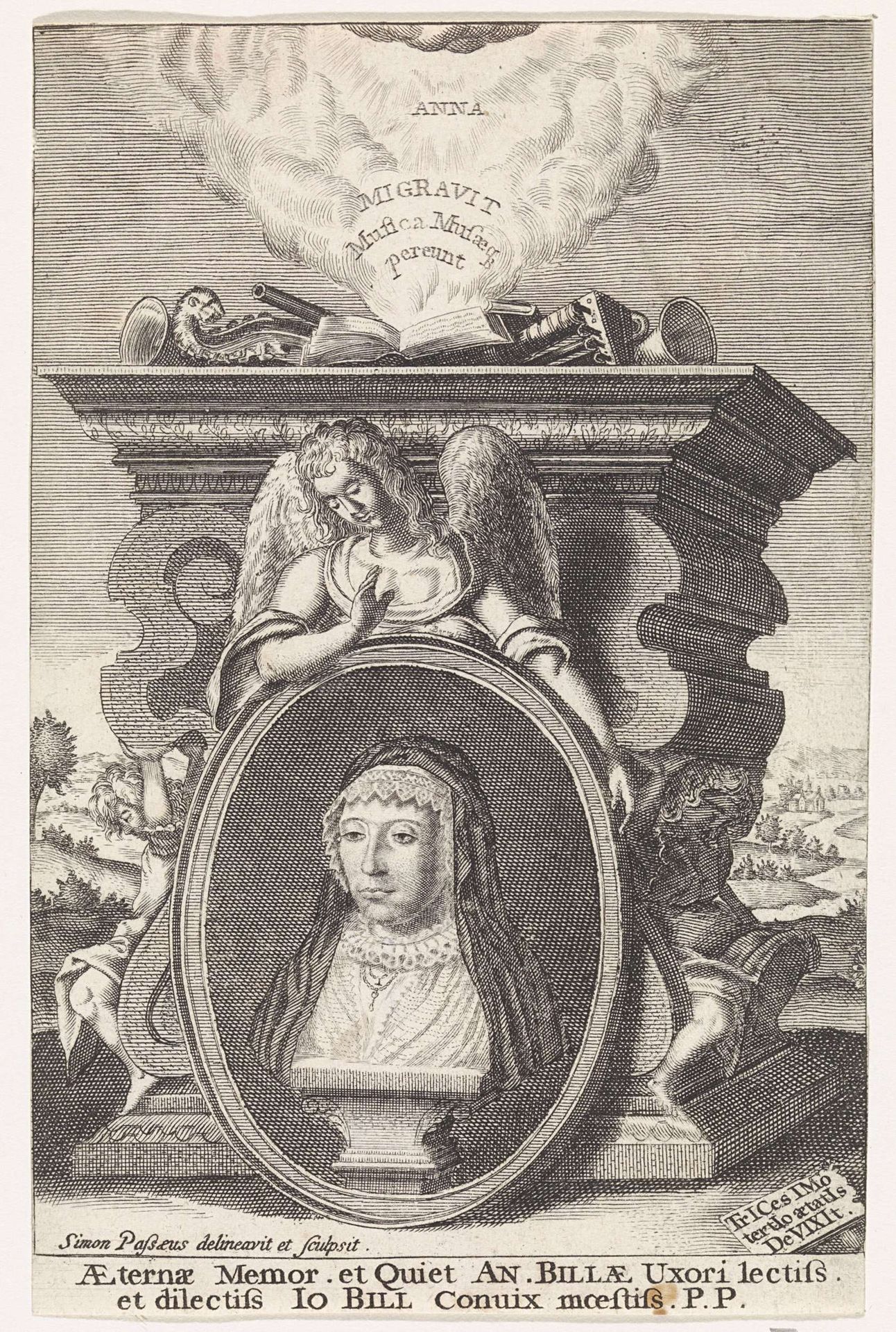 Portret van Anna Bille by Simon van de Passe