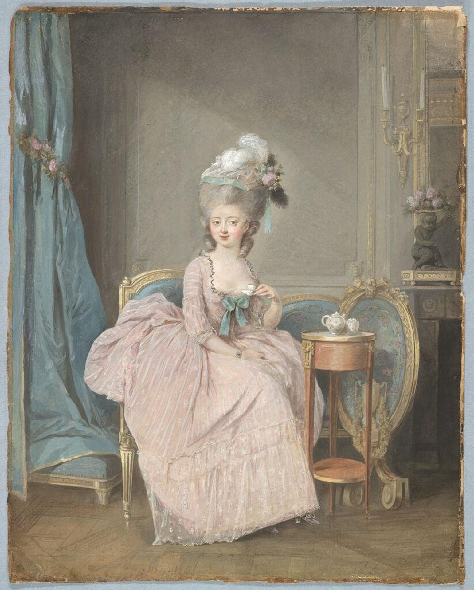 Lady Drinking Tea by Nicolas Lavreince