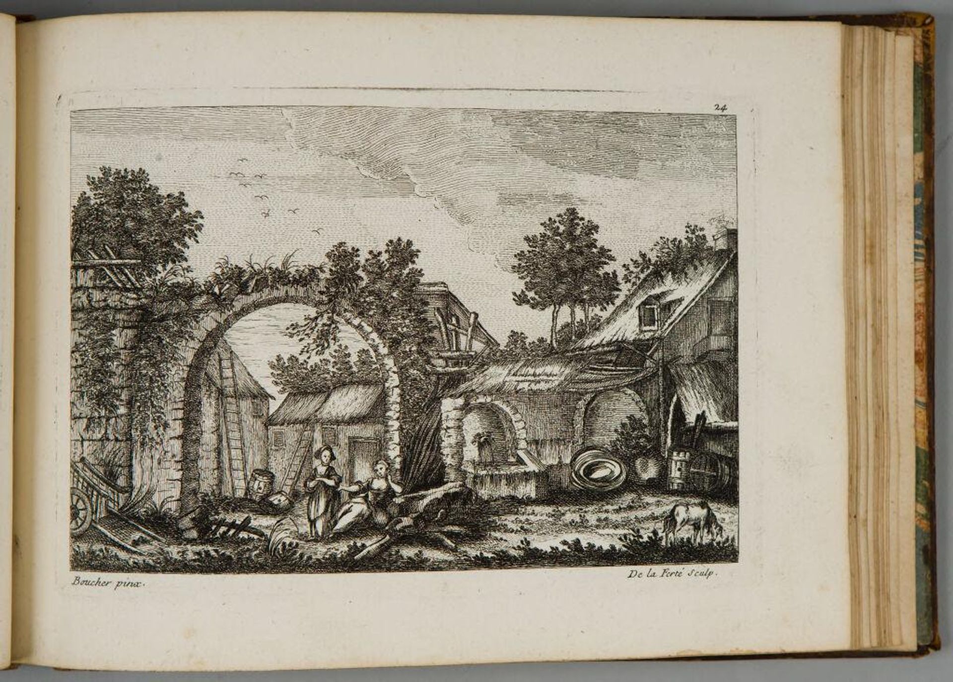 Landscape with Farmyard by Denis-Pierre-Jean Papillon de la FertÃ©