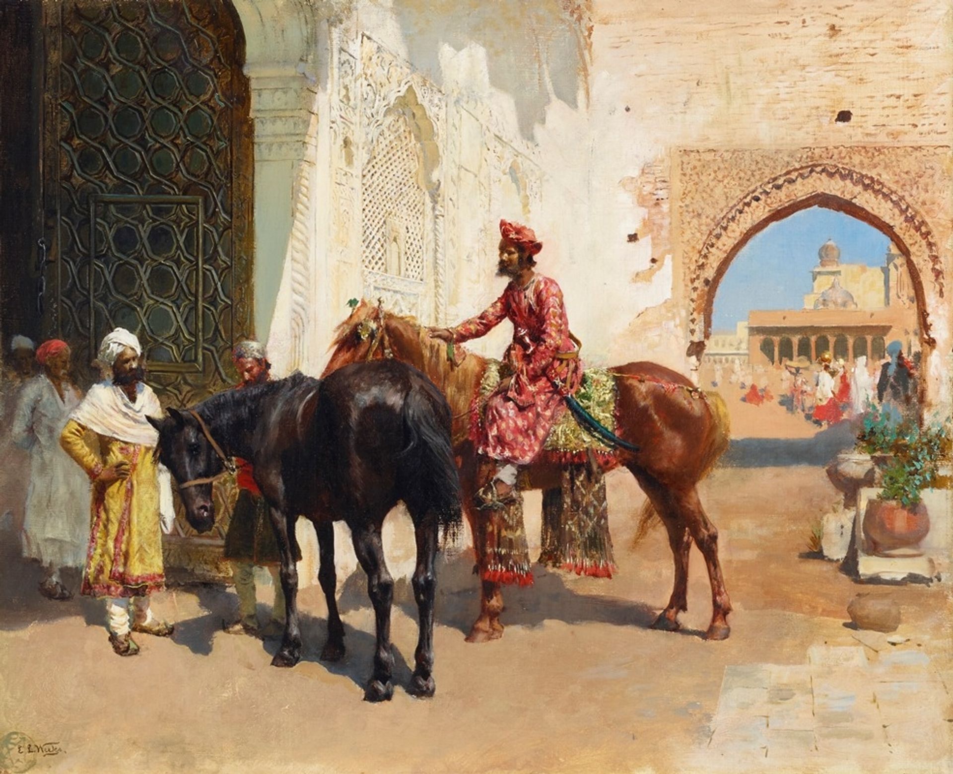 Persian Horse Seller, Bombay by Edwin Lord Weeks