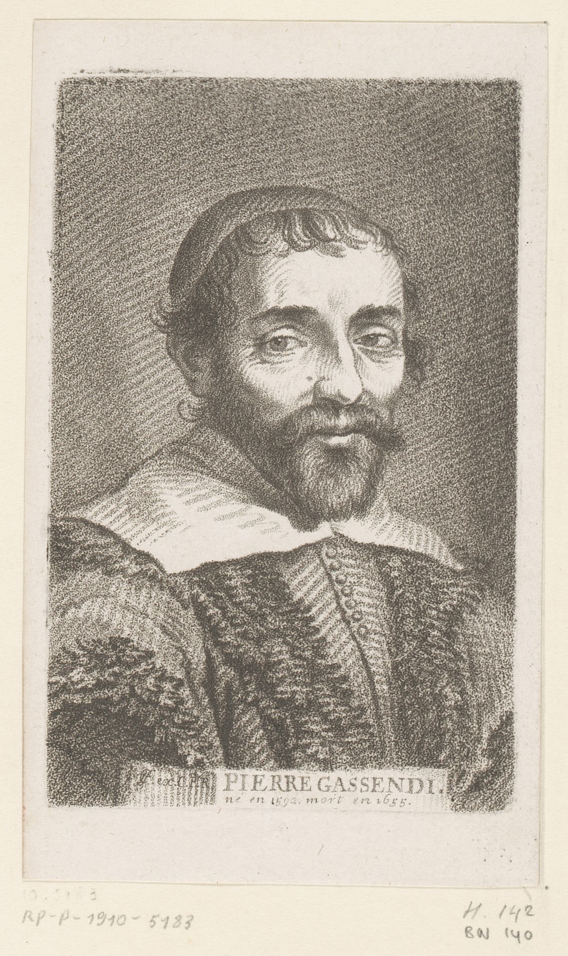 Portret van Pierre Gassendi by Jean-Charles François