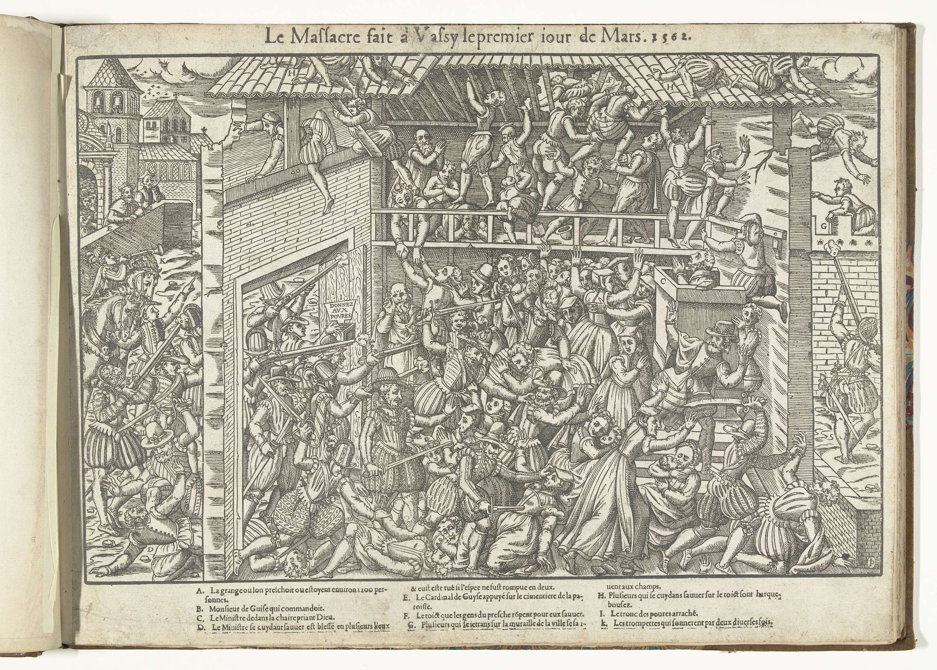 Moord op de protestanten te Wassy, 1562 by Jean Perrissin
