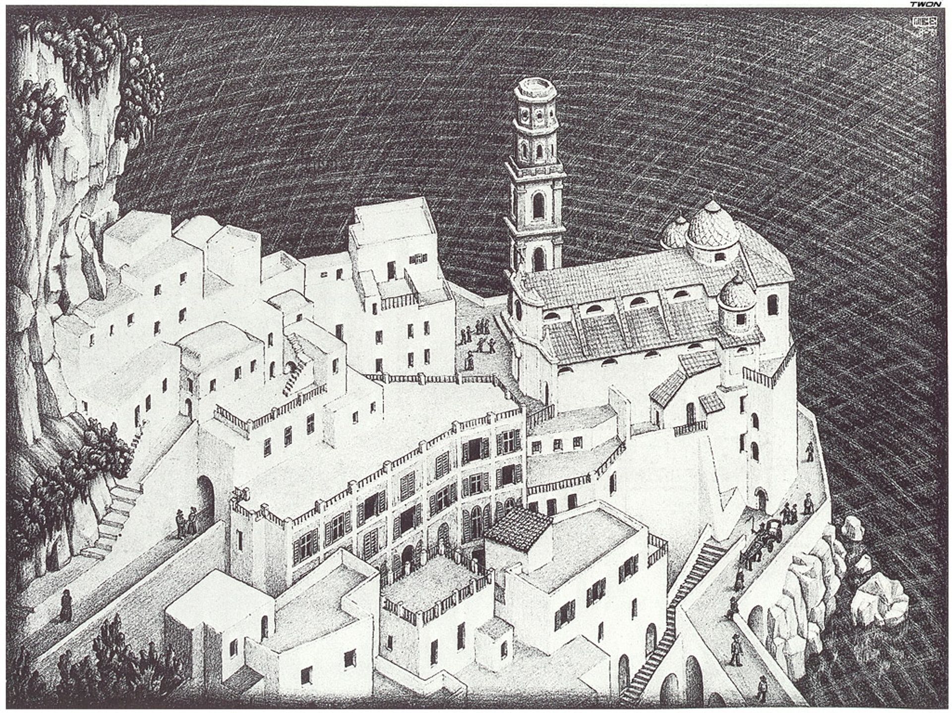 Atrani, Coast of Amalfi by M.C. Escher