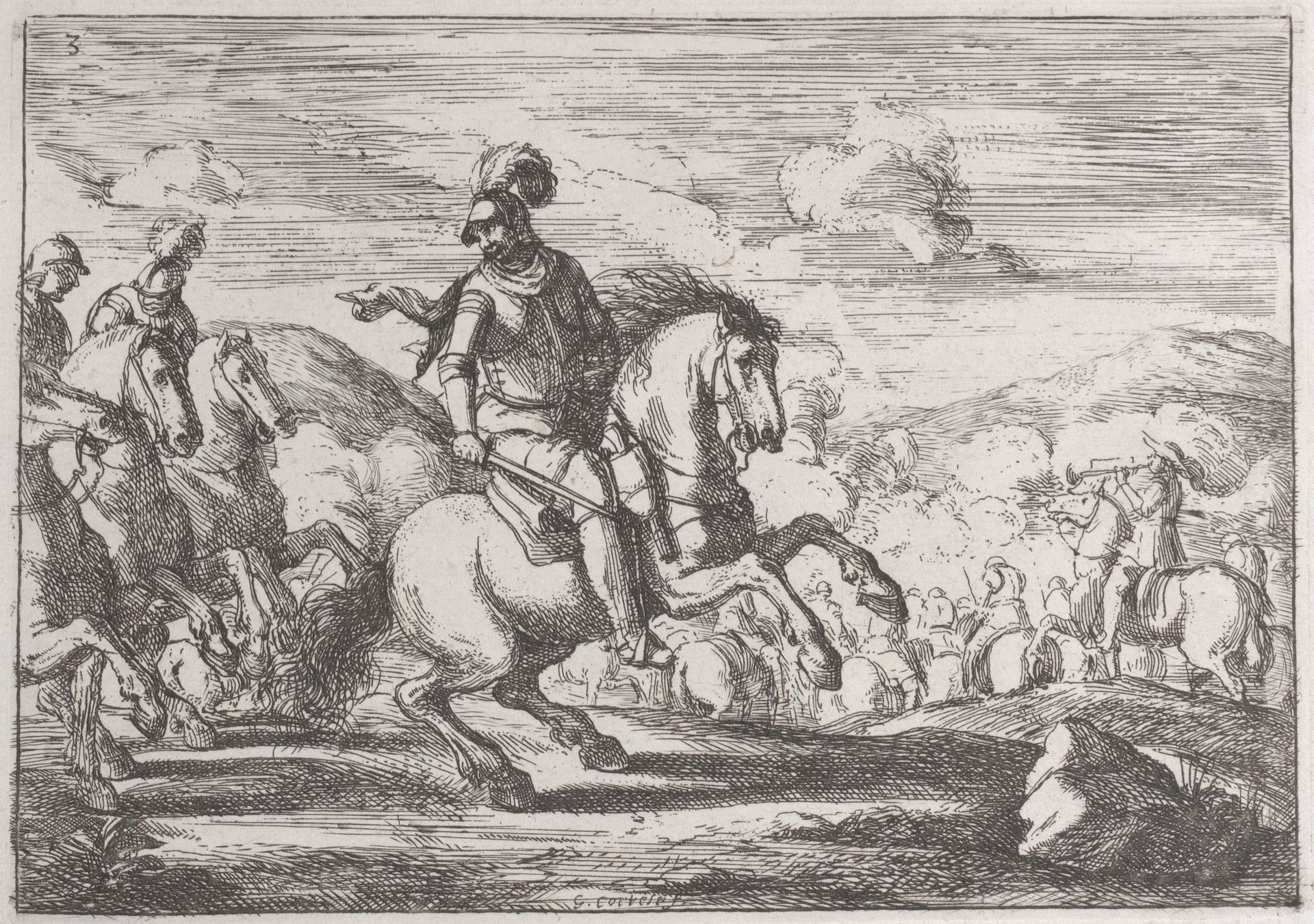 Plate 3: the charge is ordered by Jacques Courtois