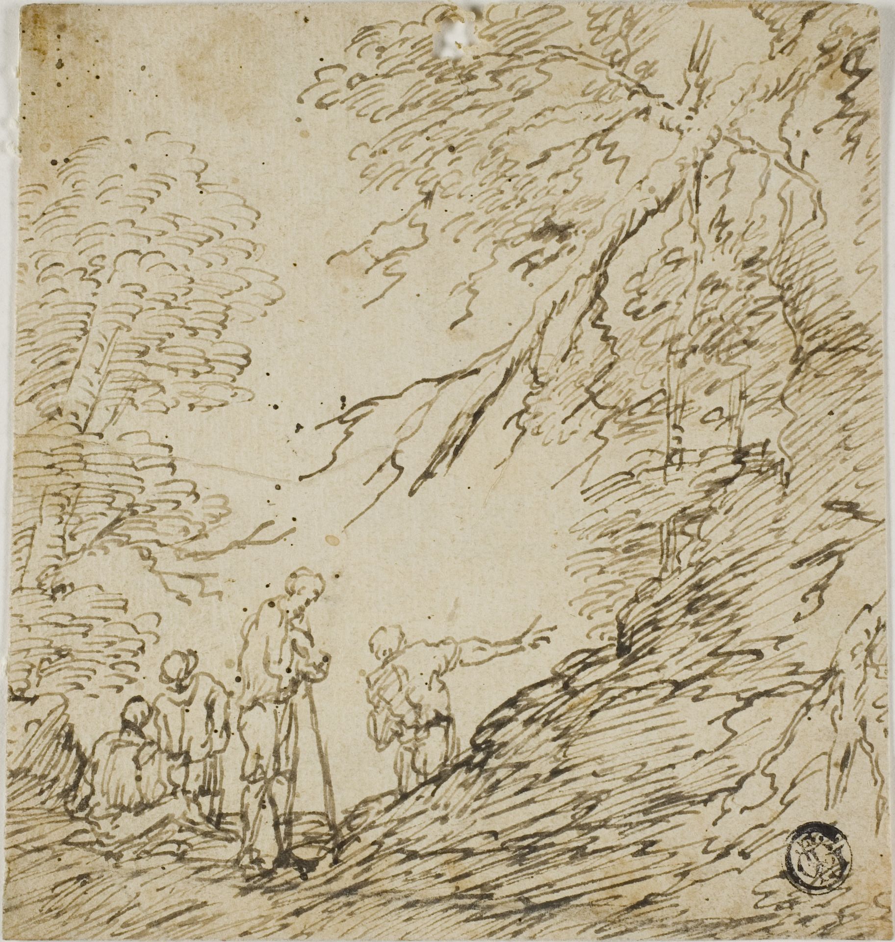 Four Men in Forest by Salvator Rosa