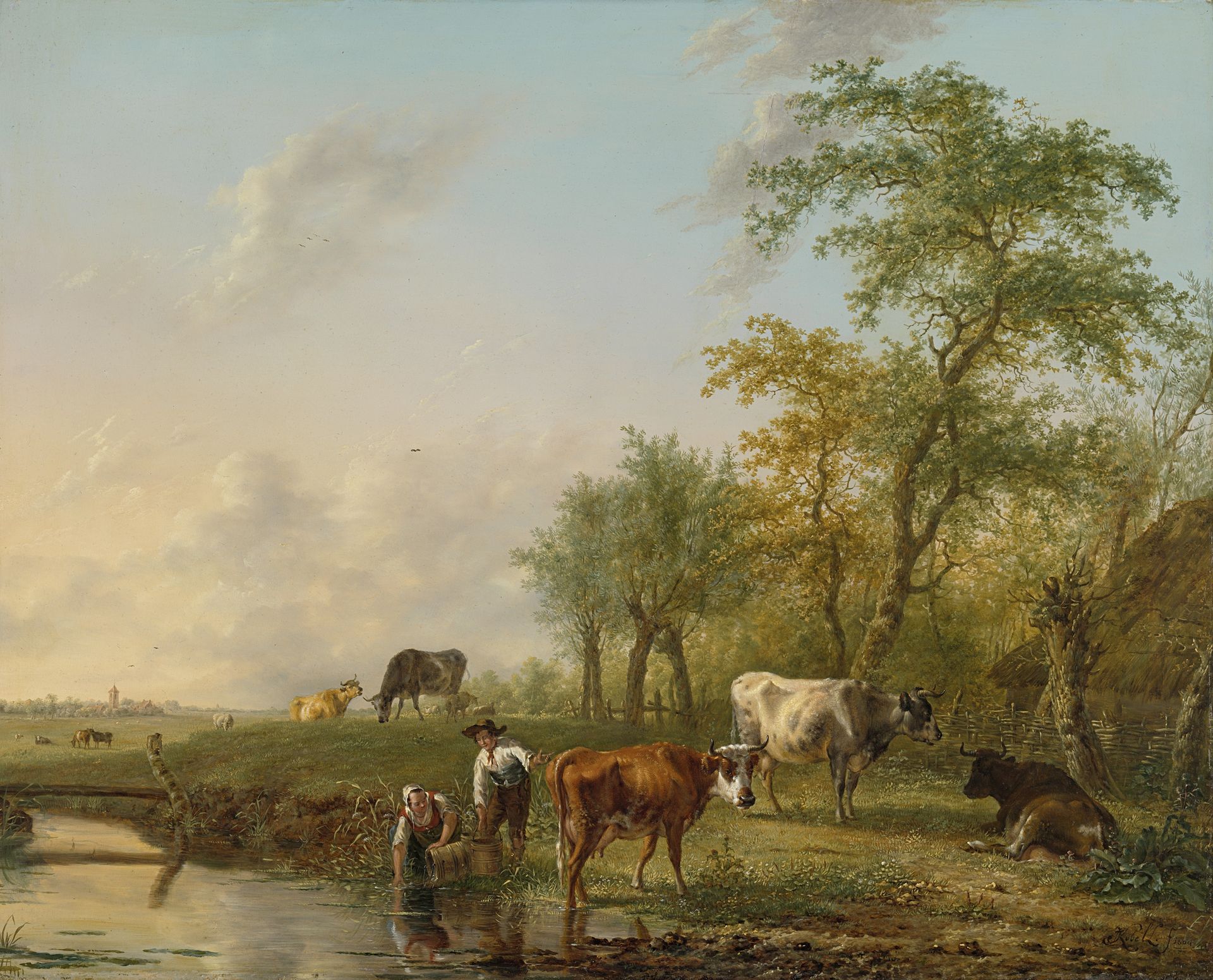 Landscape with Cattle by Jan (II) Kobell