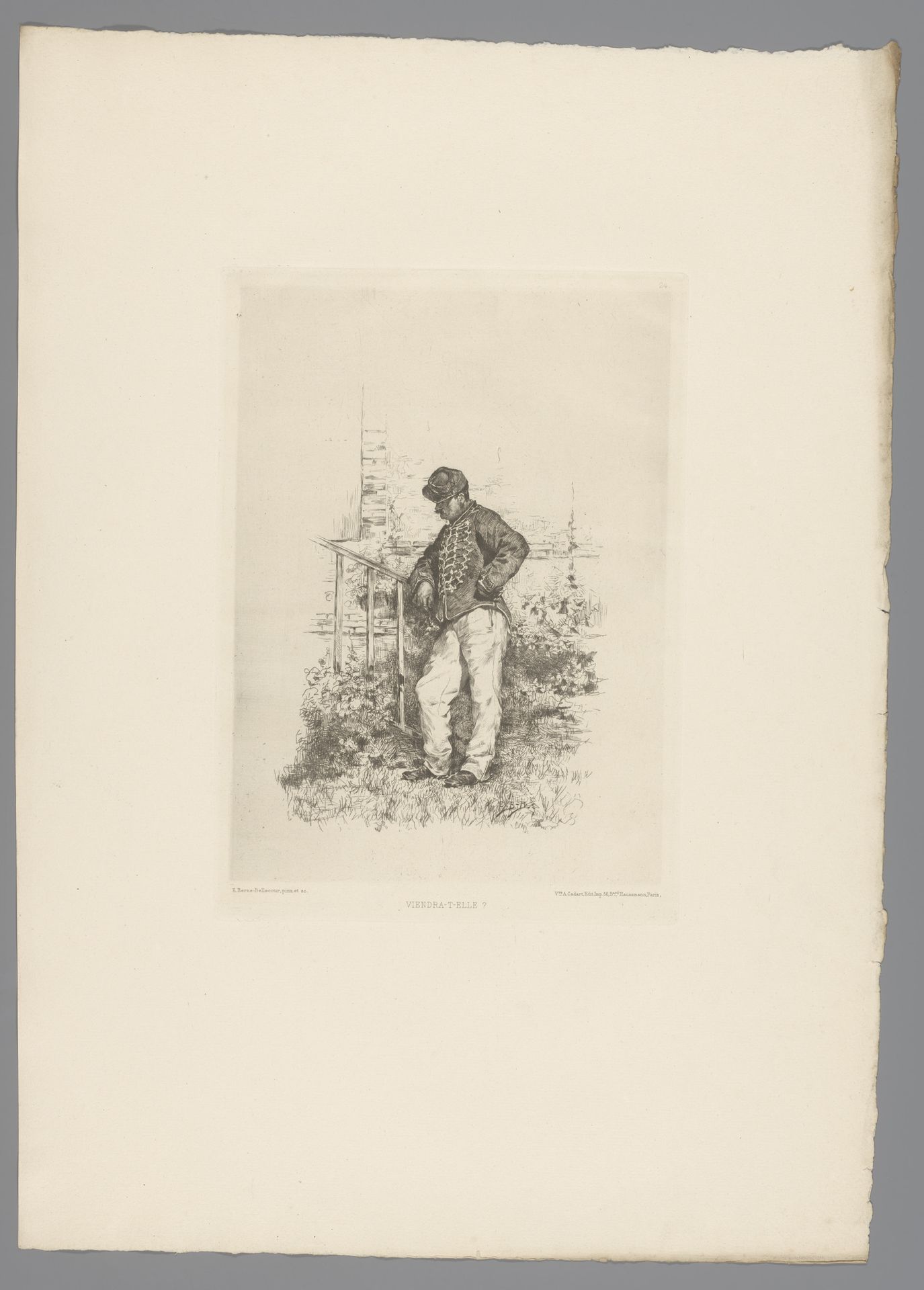 Wachtende soldaat by Etienne-Prosper Berne-Bellecour