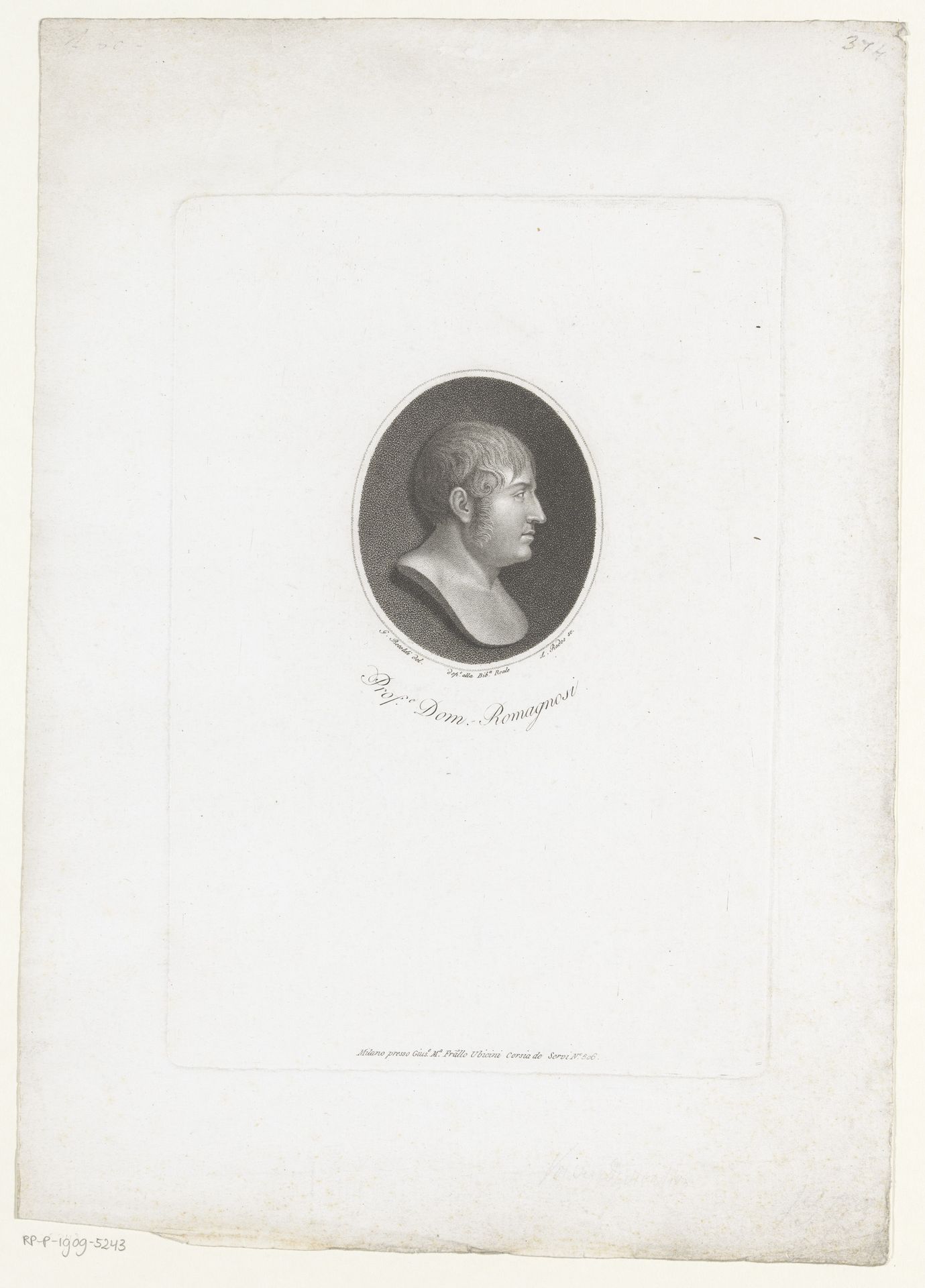 Portret van Gian Domenico Romagnosi by Luigi Rados