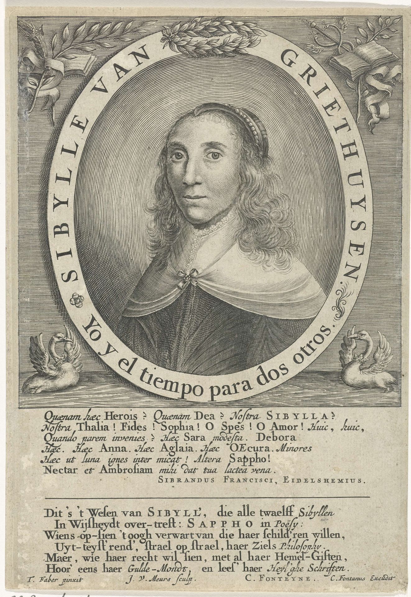 Portret van Sibylle van Griethuysen by Jacob van Meurs
