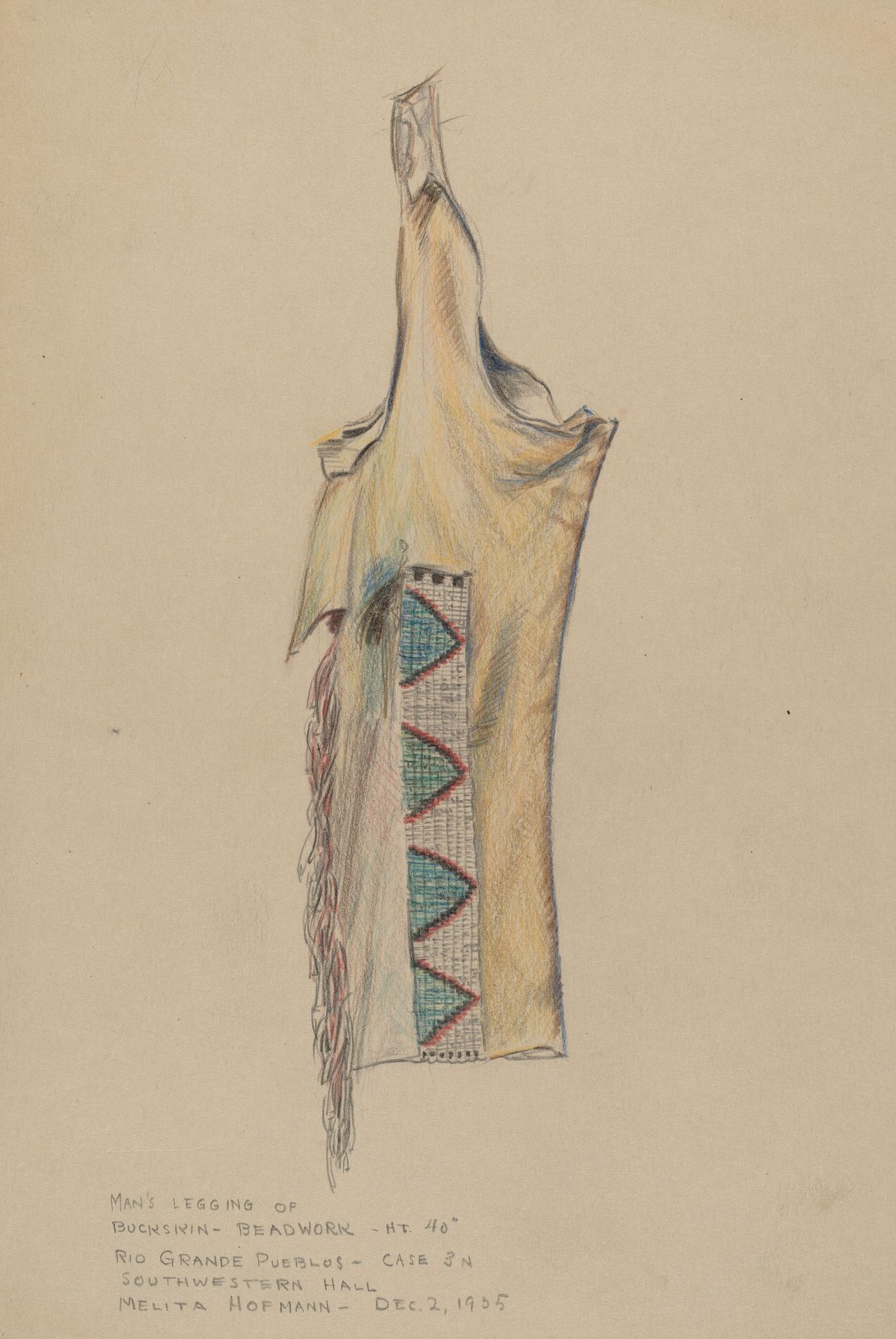 Buckskin Legging with Beadwork by Melita Hofmann