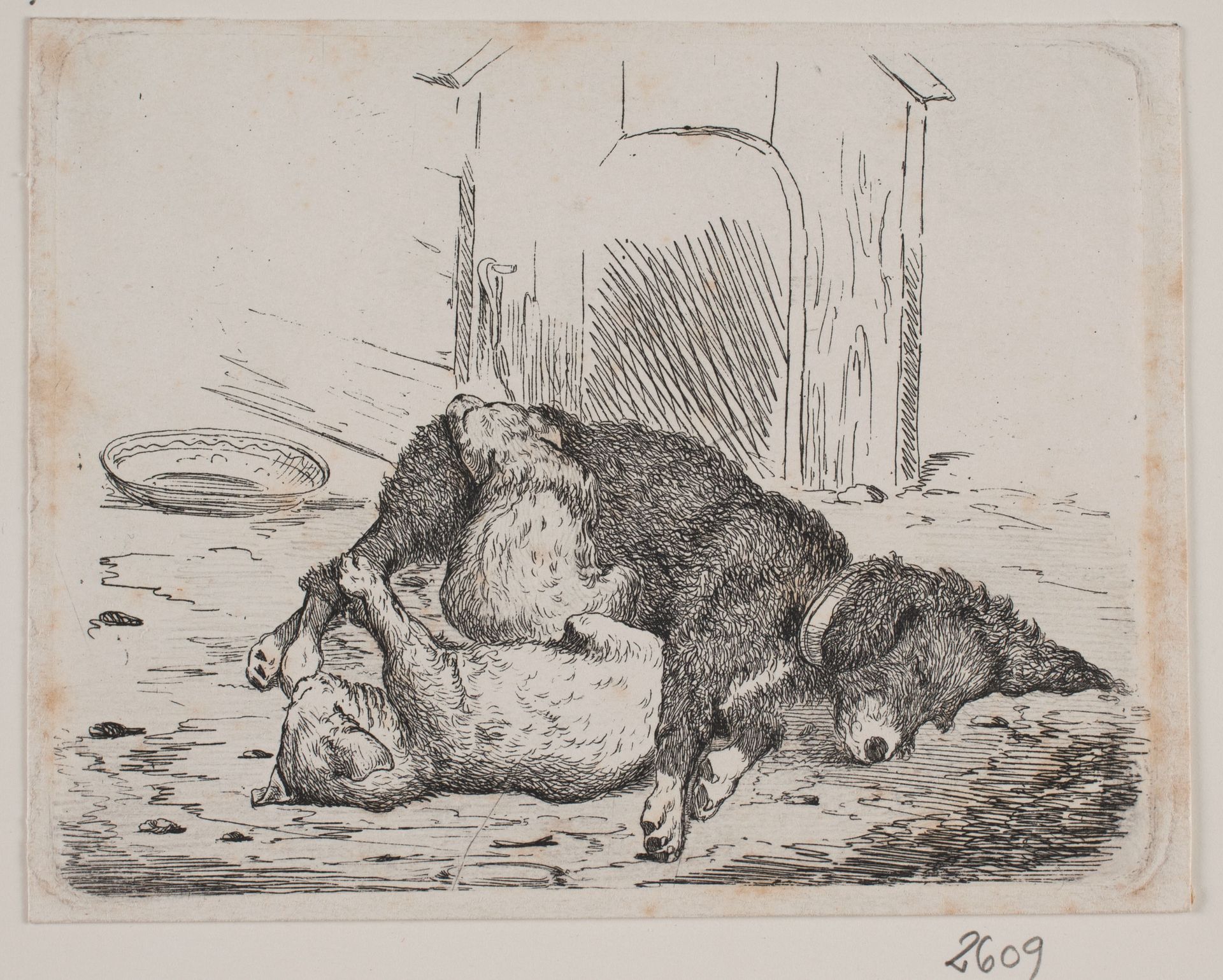 Lænkehund med hvalp by Adolph Kittendorff