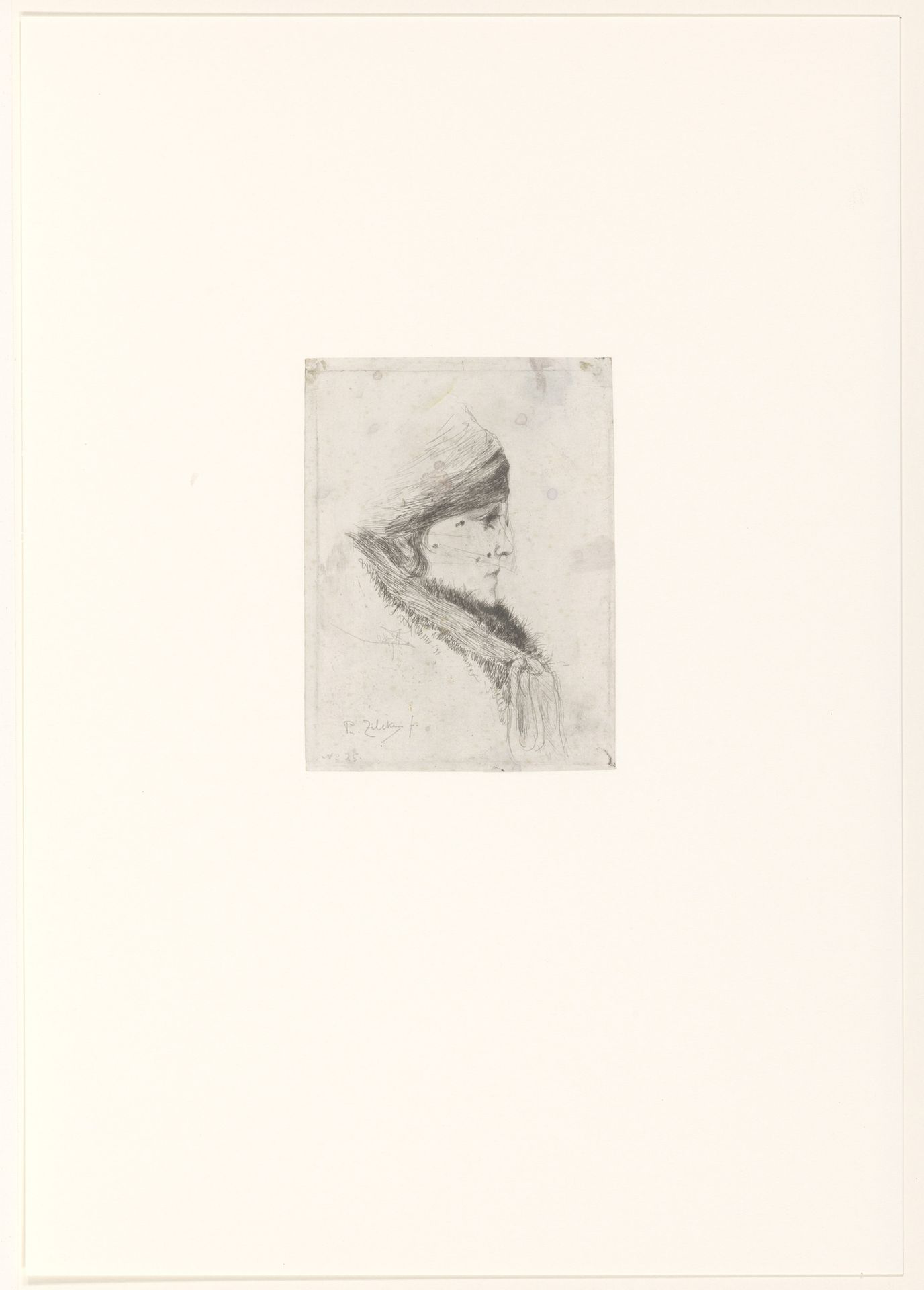 Hoofd van een jonge vrouw, en profil by Philip Zilcken