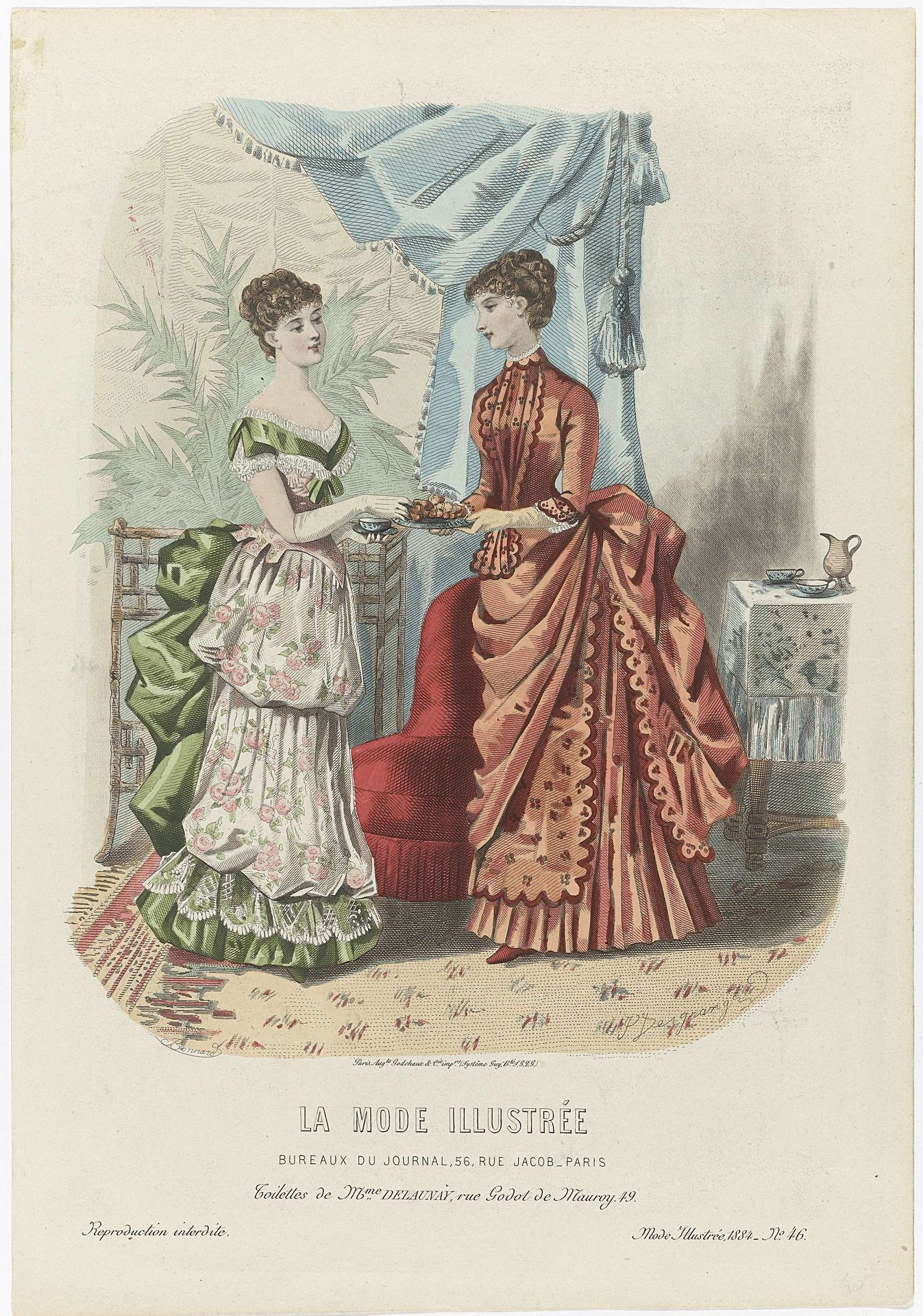 La Mode Illustrée, 1884, No. 46 : Toilettes de Mme Delaunay (...) by J. Bonnard