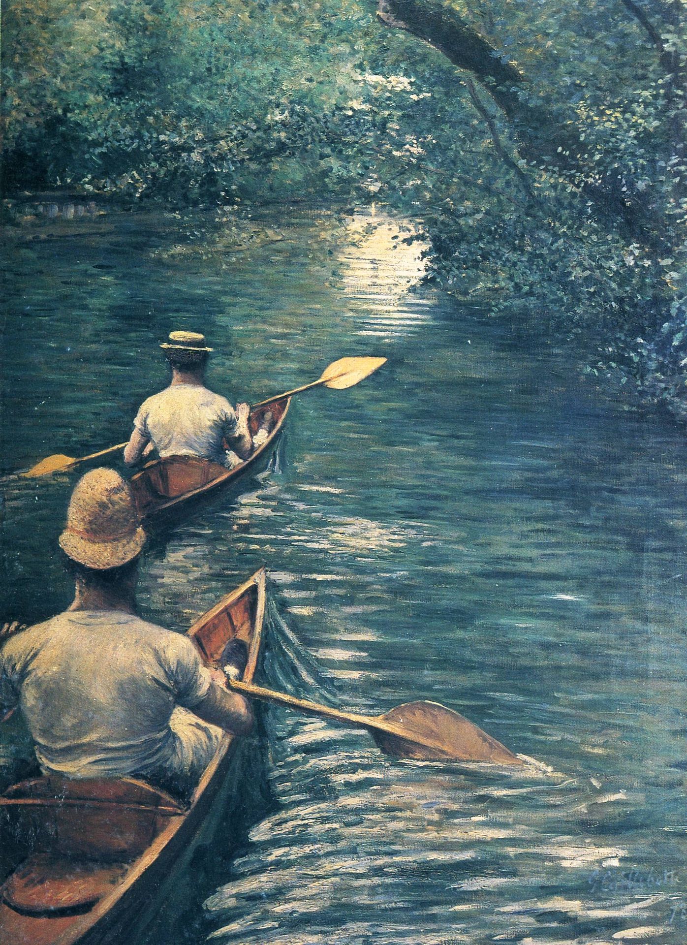 The Canoes by Gustave Caillebotte