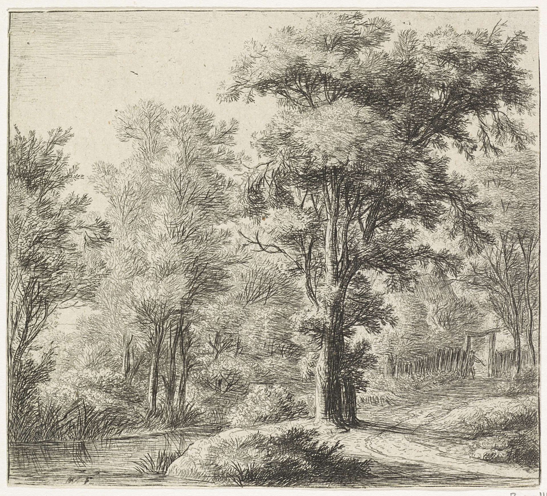 Ingang van het bos by Anthonie Waterloo