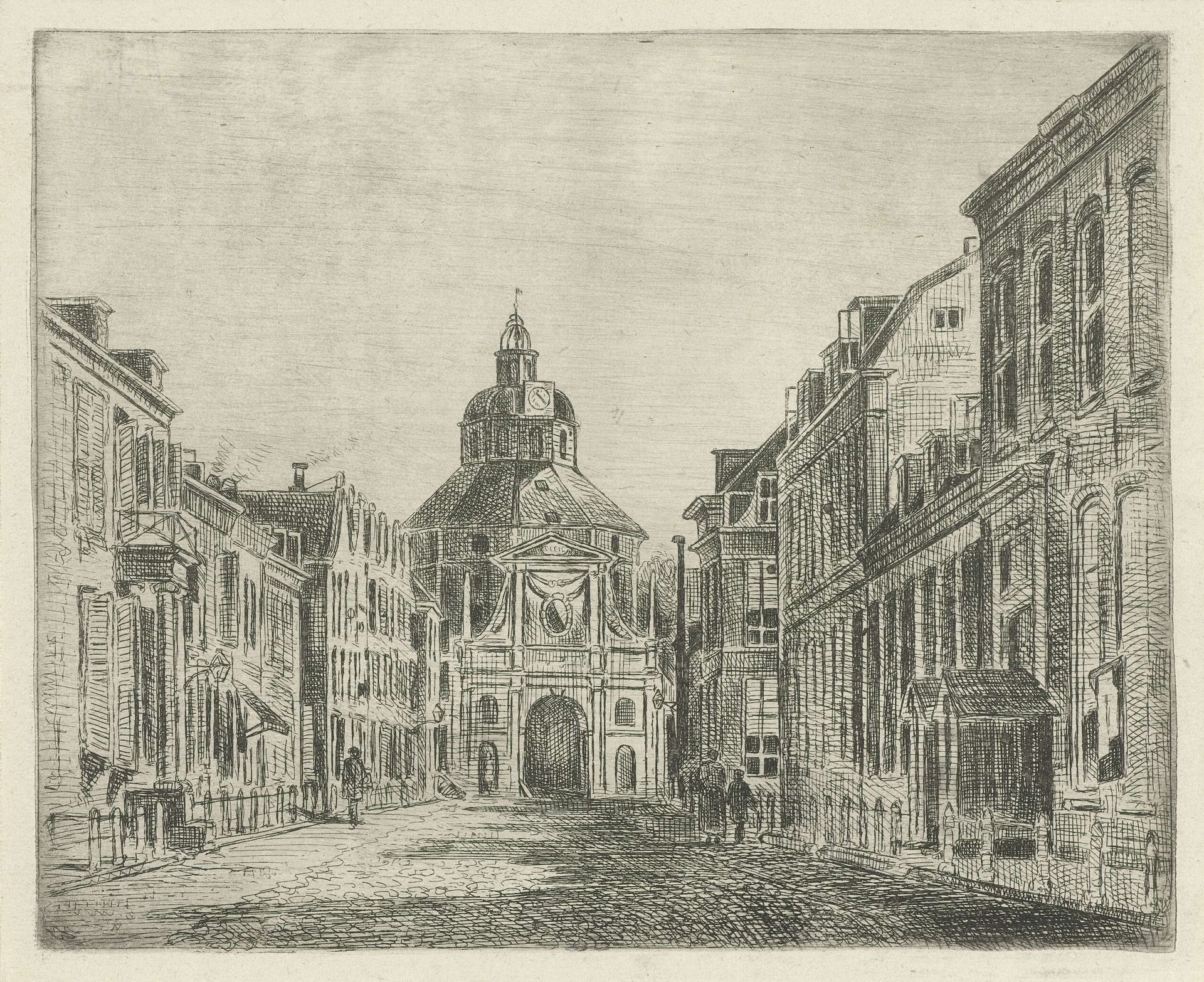 Gezicht op de Wittevrouwenpoort te Utrecht by Jan van Lokhorst