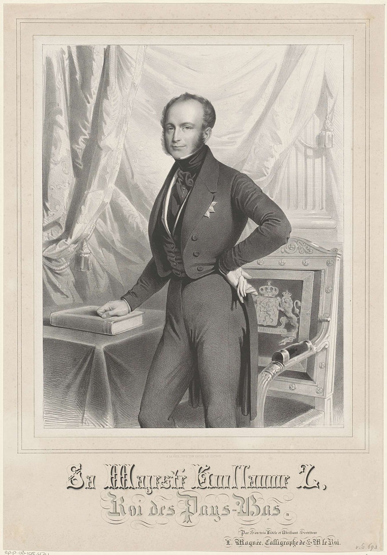 Portret van Willem II, koning der Nederlanden by François Magneé