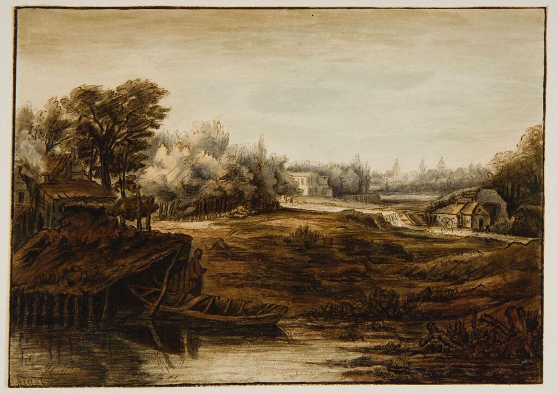 Landscape with a Watermill by Cornelis Ploos van Amstel