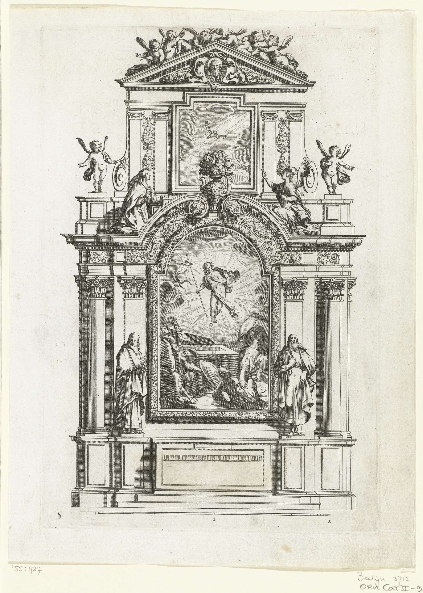 Altaar met de wederopstanding van Christus by Abraham Bosse