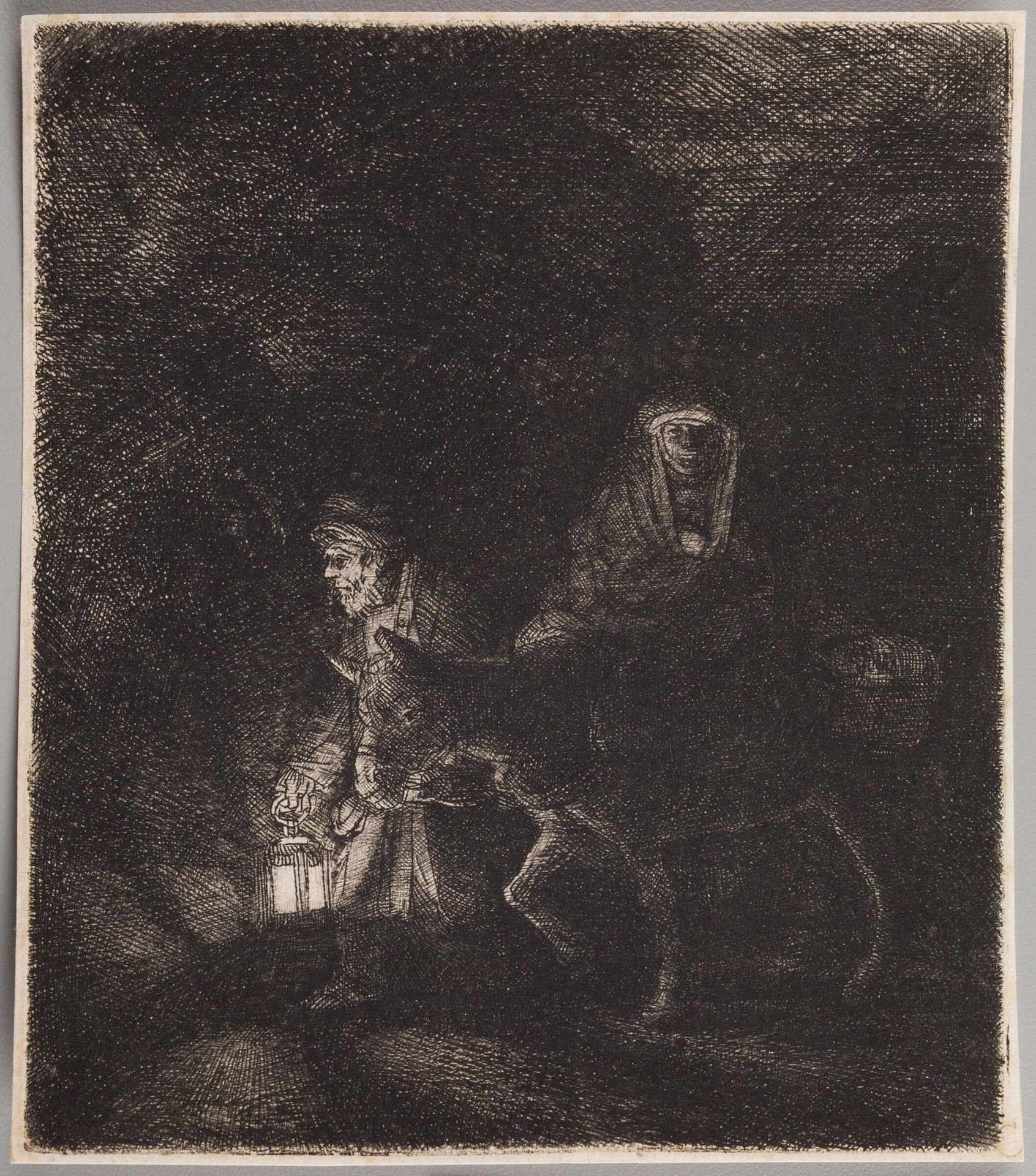 Flight into Egypt: A Night Piece by Rembrandt van Rijn