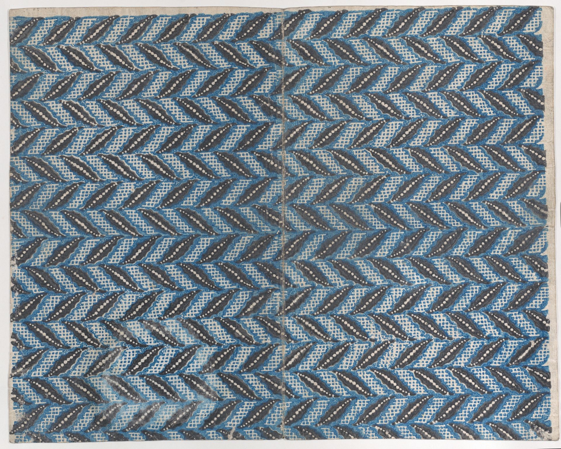 Book cover with black and blue abstract pattern by Anonymous