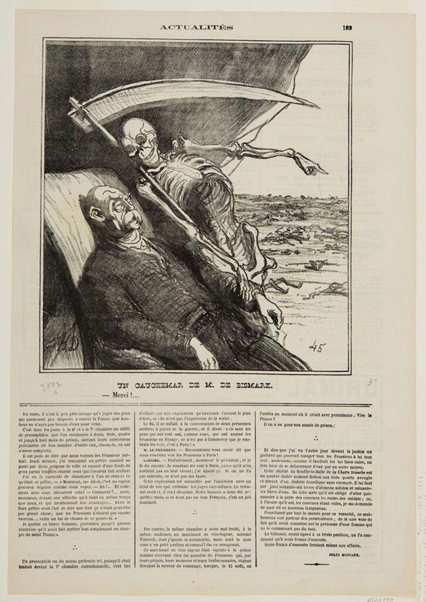 A Nightmare of Bismarck's by Honoré Daumier