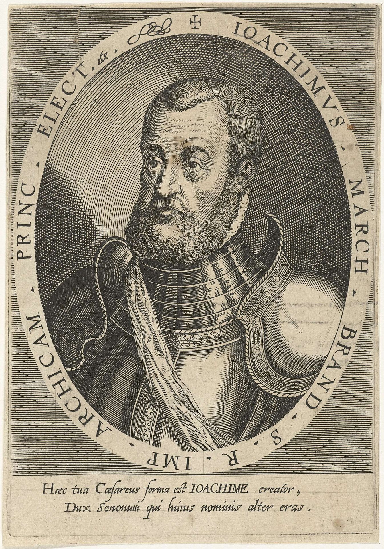 Portret van Joachim II keurvorst van Brandenburg by Dominicus Custos