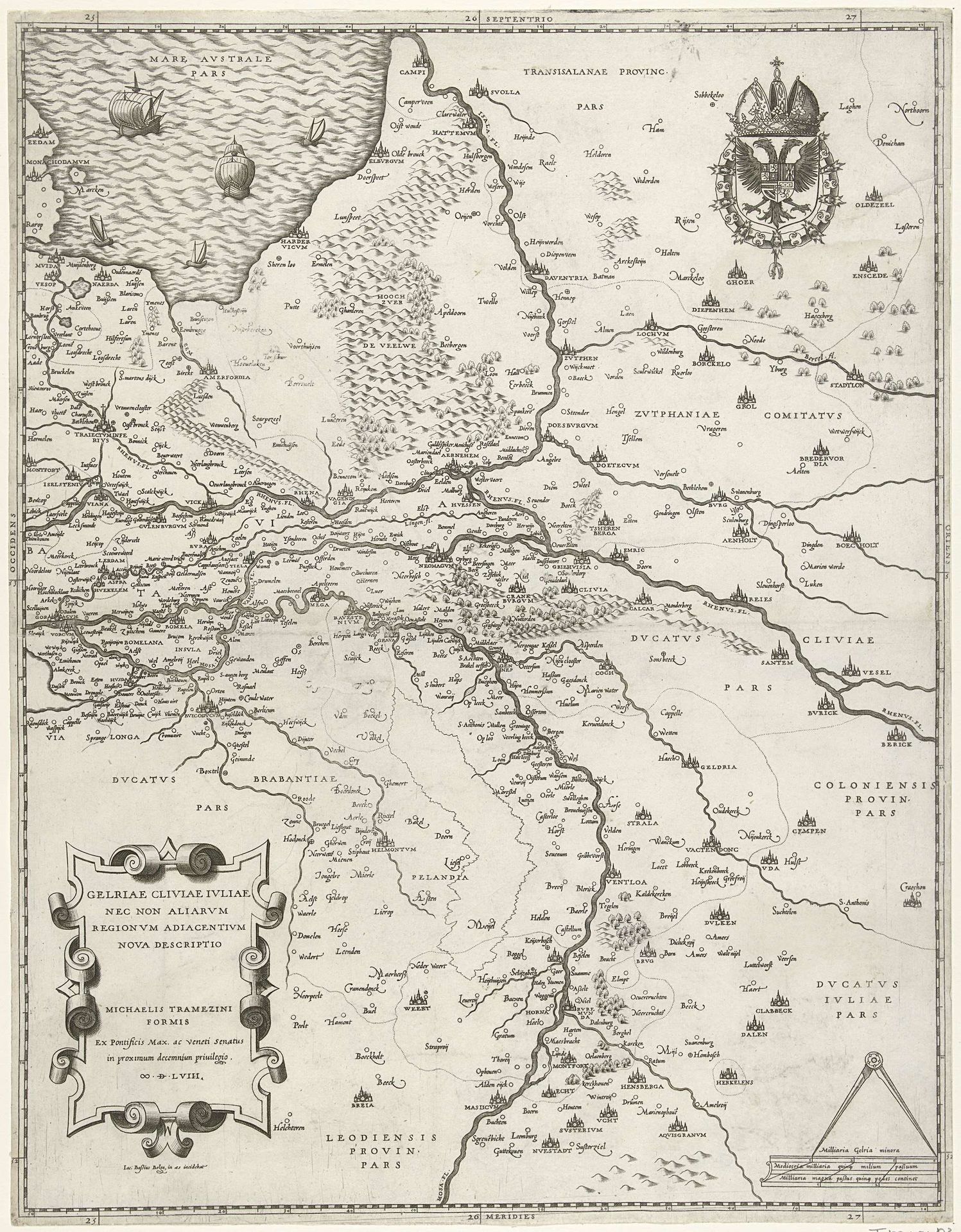 Kaart van Gelderland by Jacob Bos