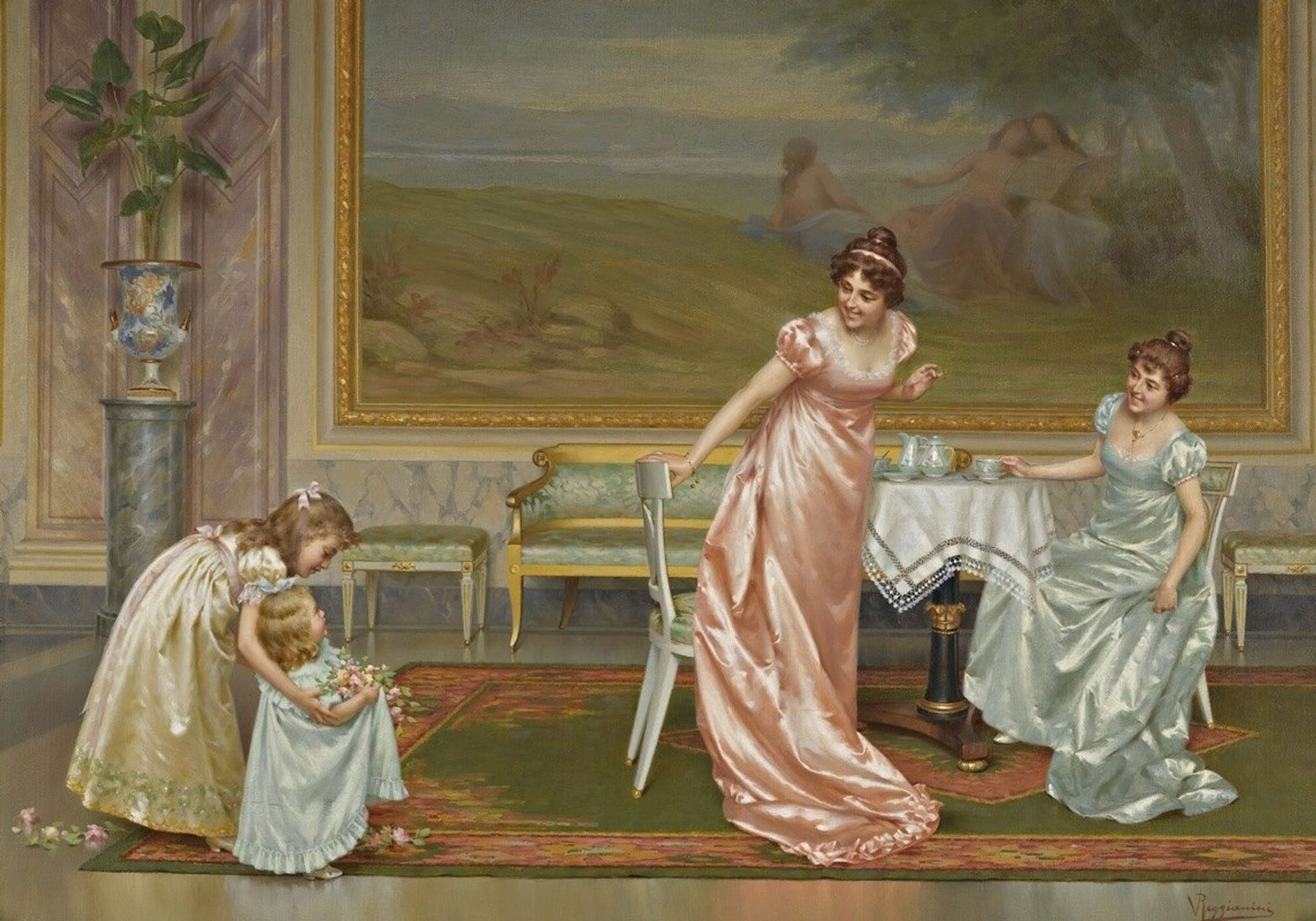 The Tea Party by Vittorio Reggianini