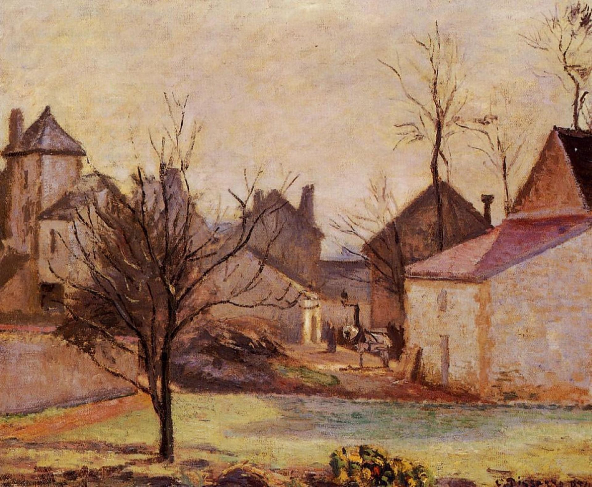 Farmyard in Pontoise by Camille Pissarro