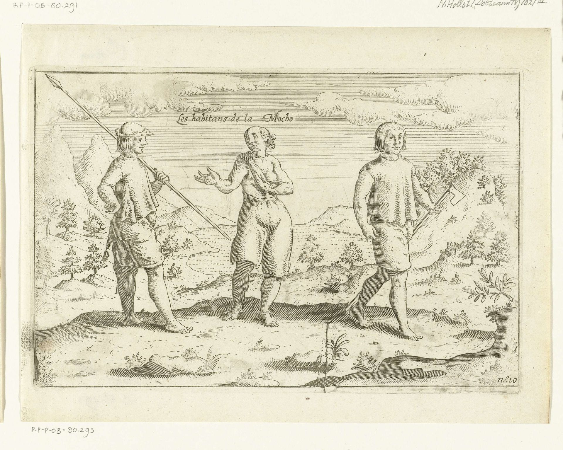 Bewoners van het eiland Mocha in Chili, 1600 by Anonymous