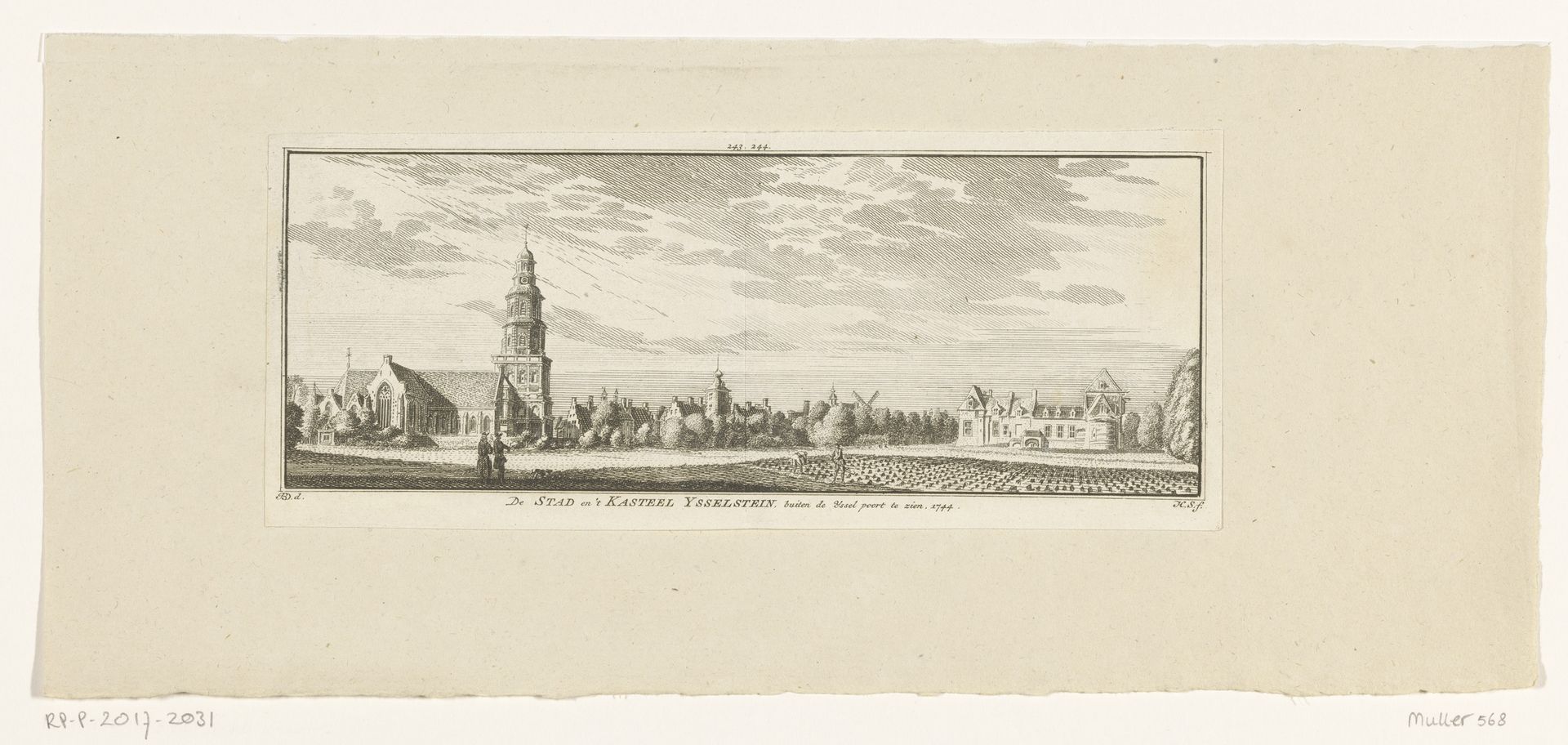 Gezicht op IJsselstein, 1774 by Hendrik Spilman