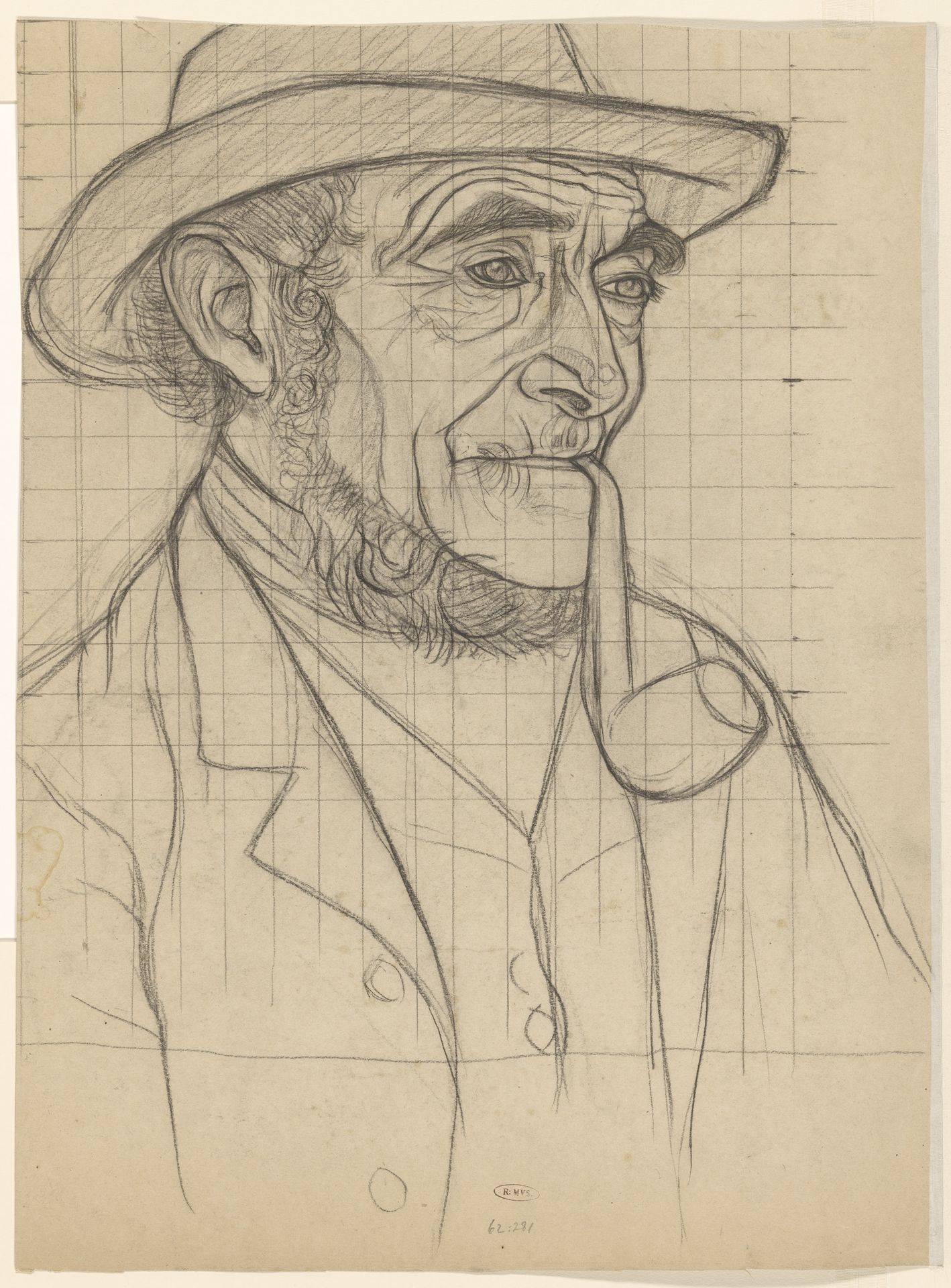 Boer met een pijp, naar rechts by Jan Veth