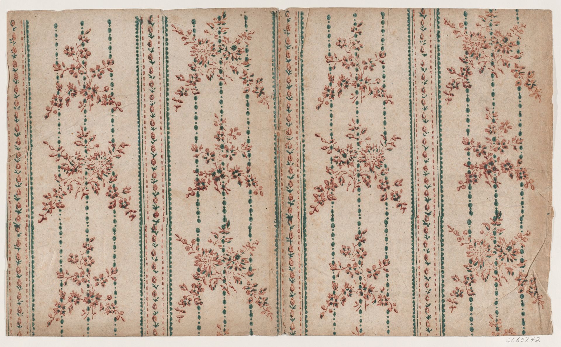 Book cover with two borders with floral patterns by Anonymous