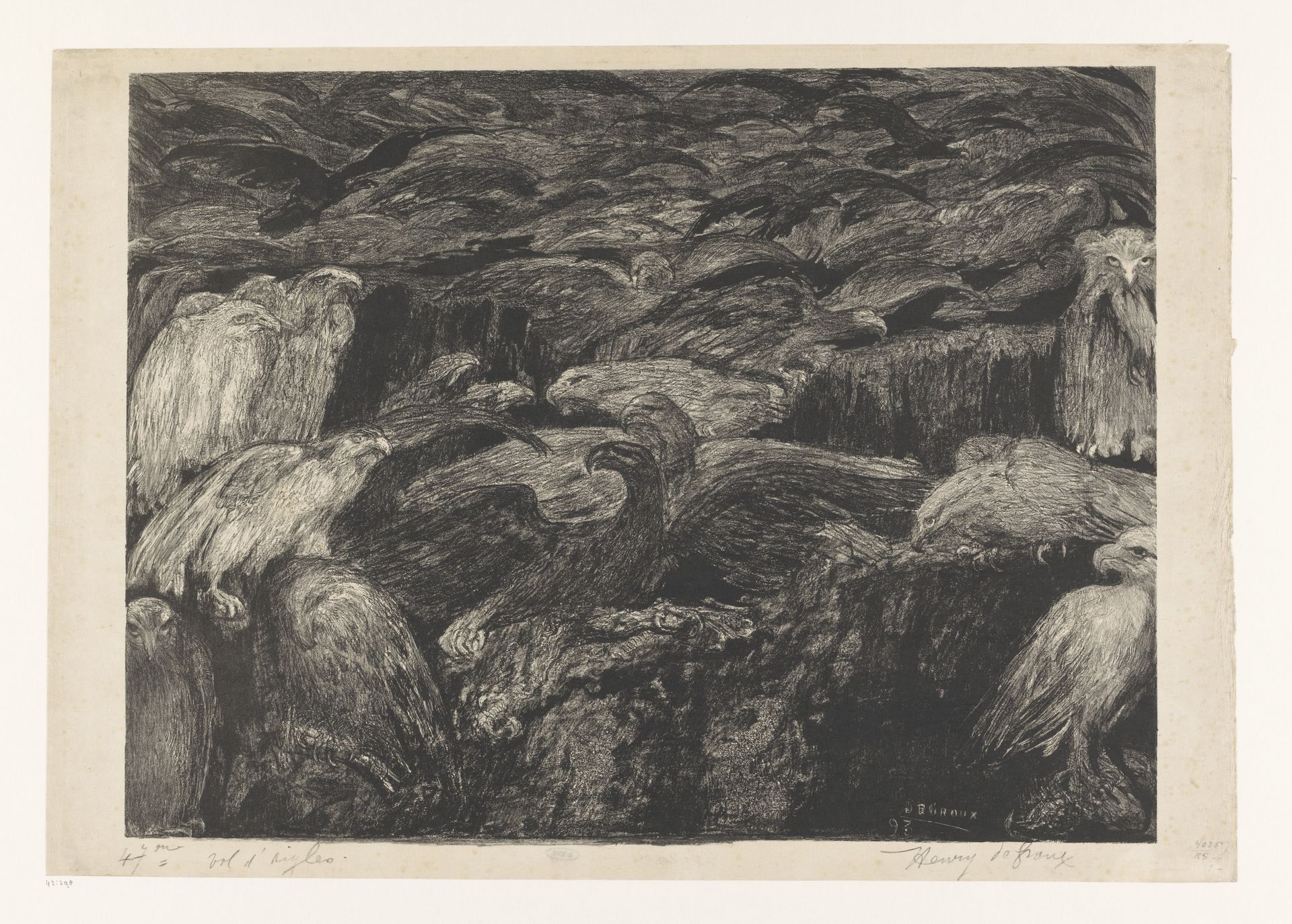 Groep roofvogels by Henri de Groux