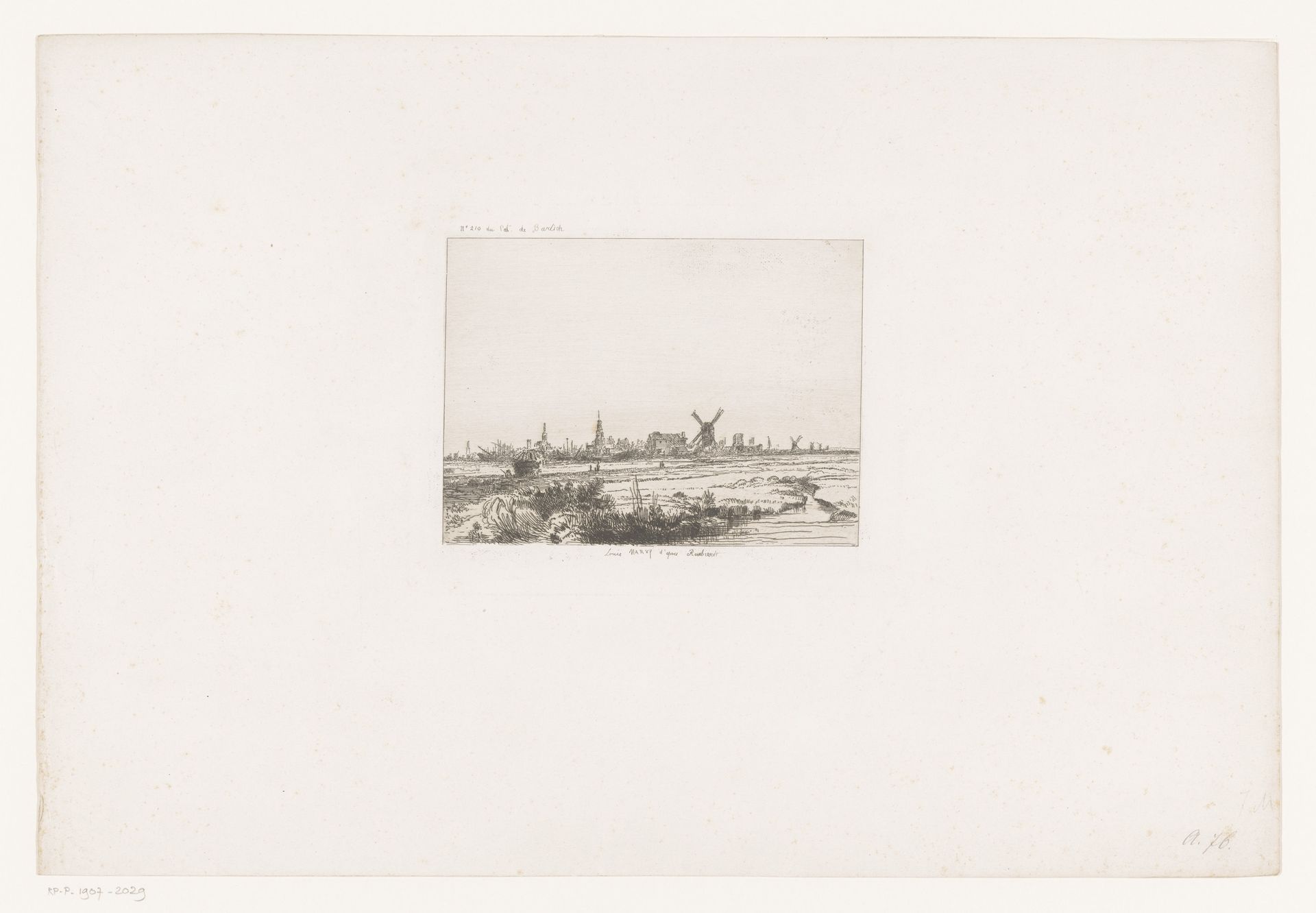 Gezicht op Amsterdam vanaf de Kadijk by Louis Marvy