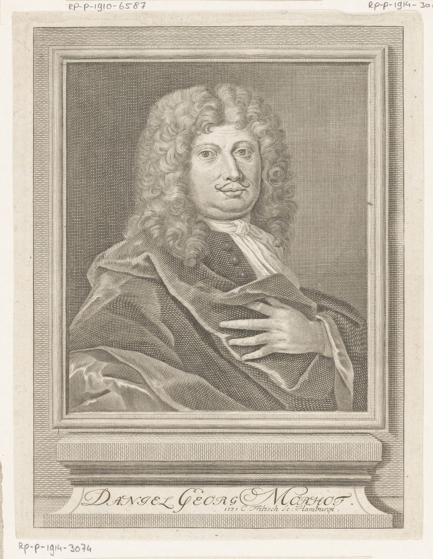 Portret van Daniel Georg Morhof by Christian Fritzsch
