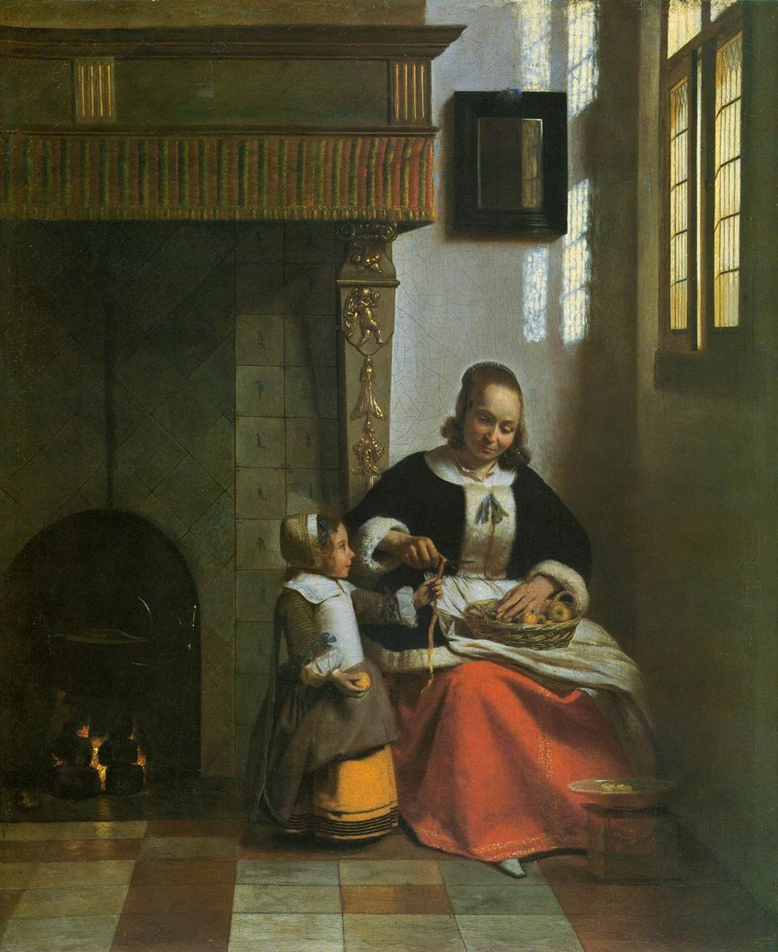A Woman Peeling Apples by Pieter de Hooch